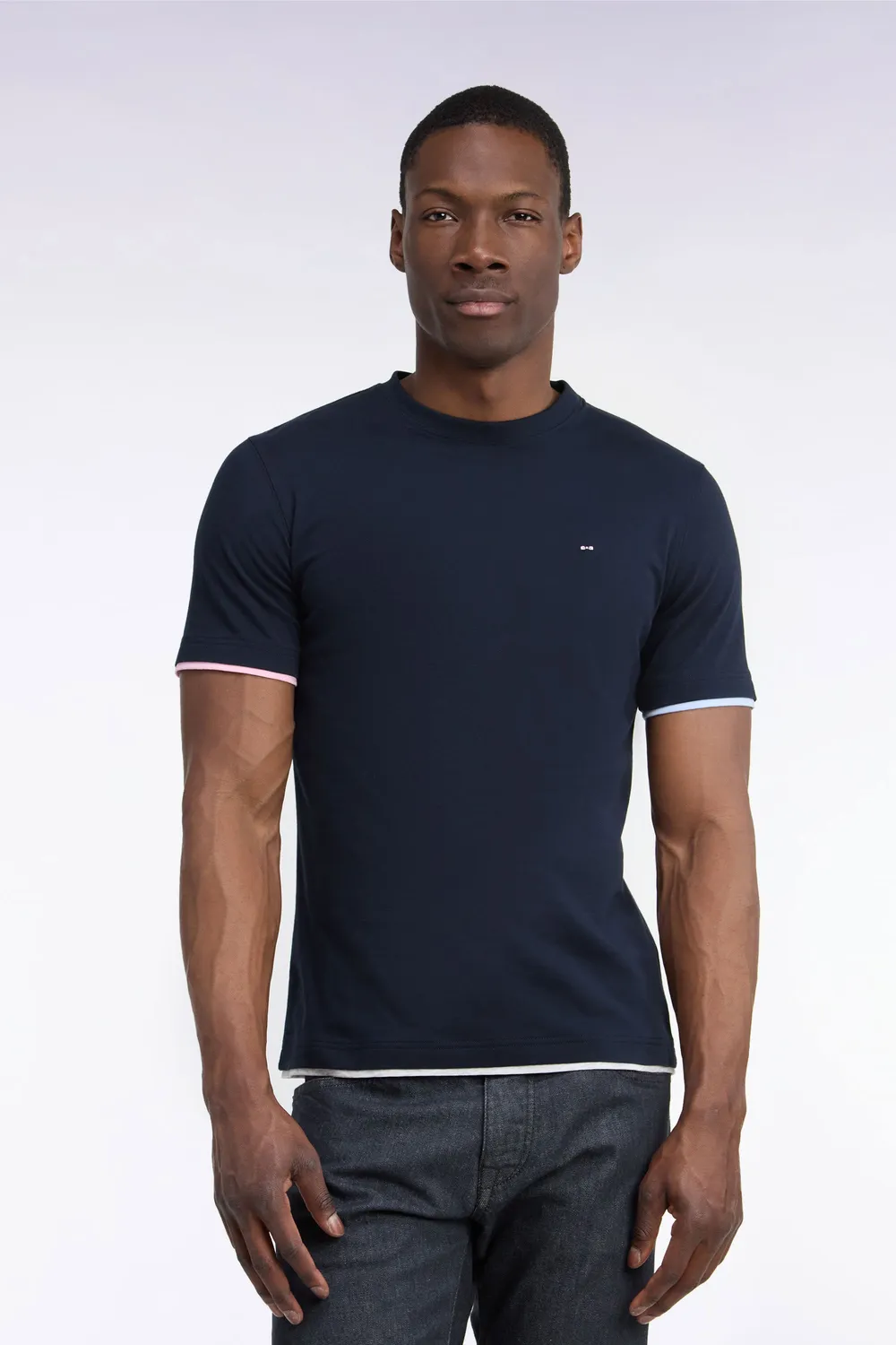 Eden Park t-shirt manches courtes marine coton homme coupe droite