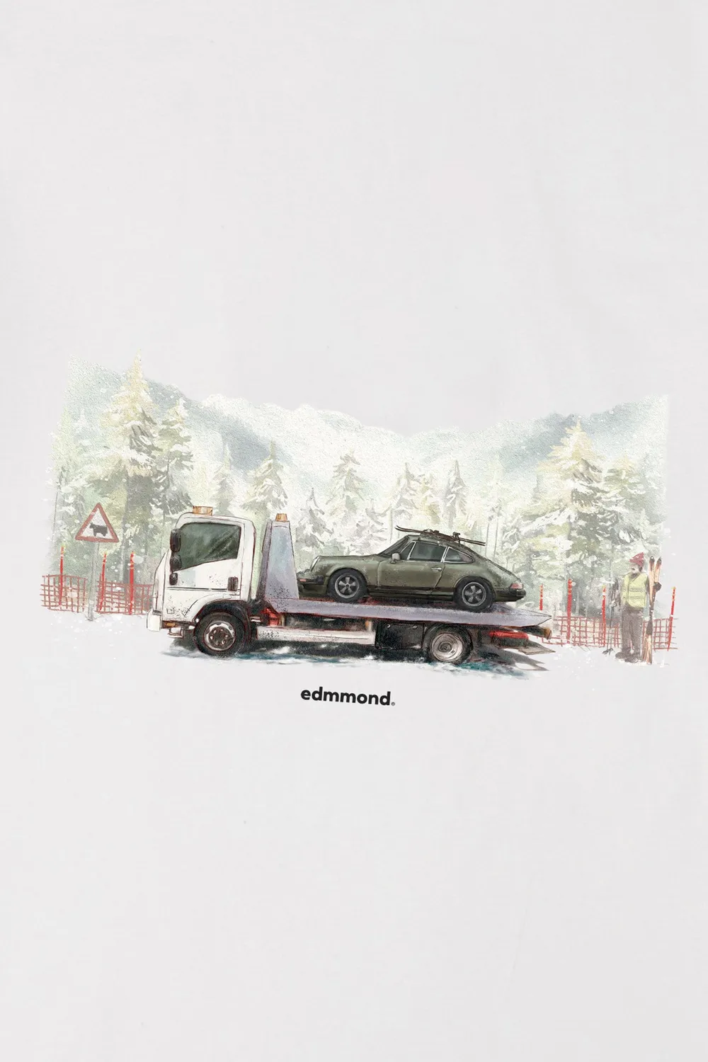 Edmmond Studios Journey t-shirt homme écru imprimé hiver