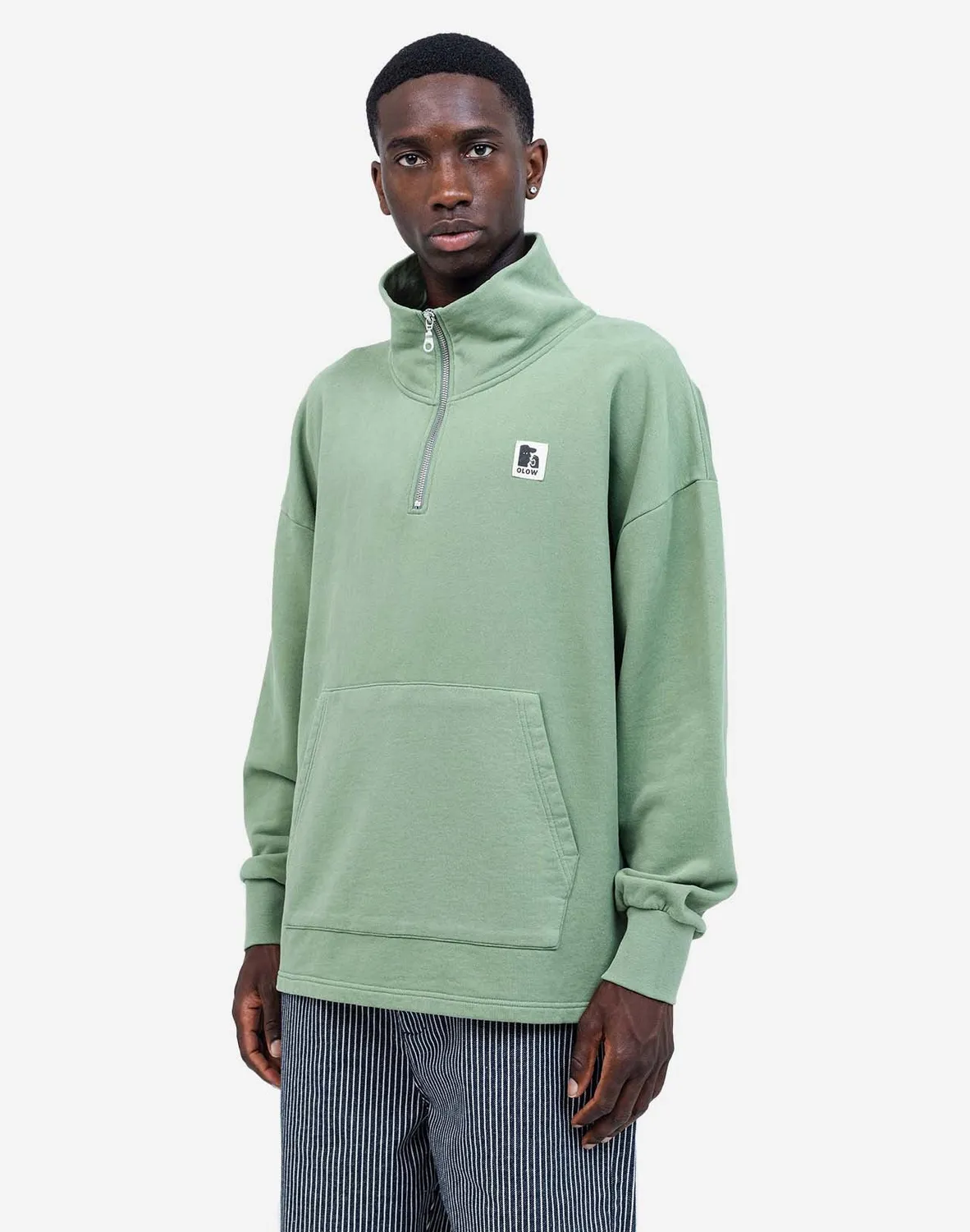 OLOW Bernex sweat vert sauge coton bio