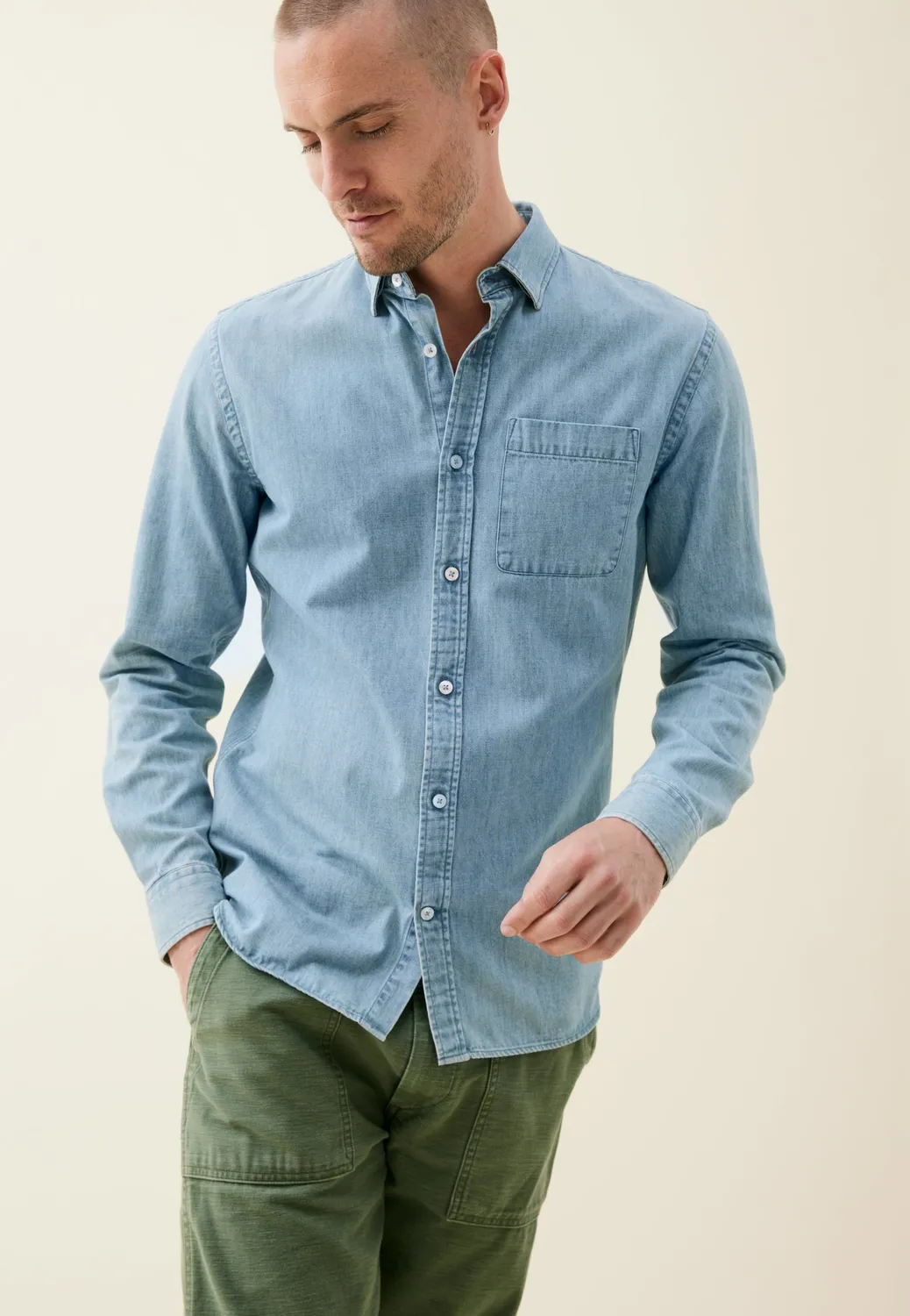 Loom chemise en jean chemise bleu moyen robuste