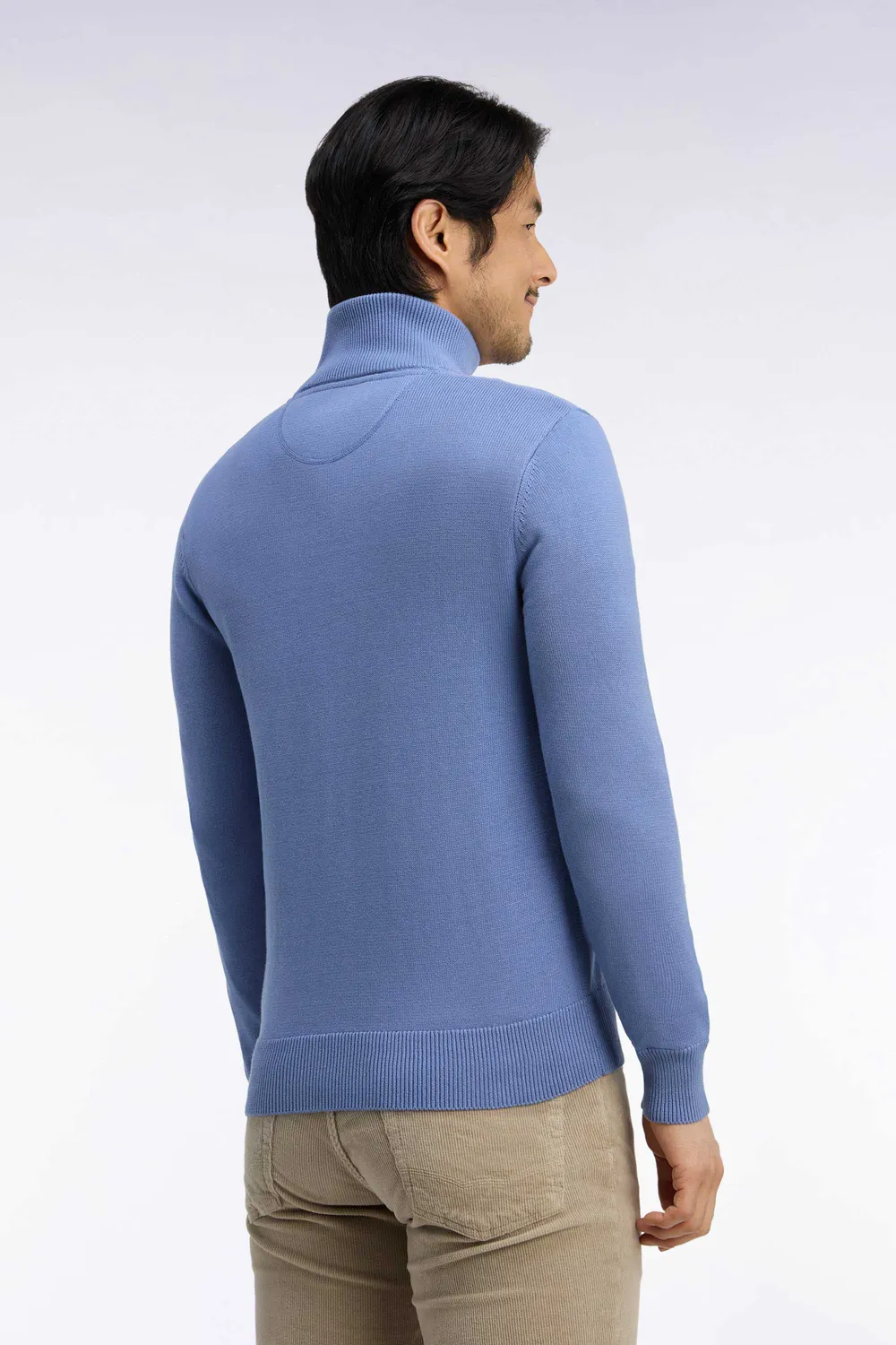 Eden Park Pull col camionneur coton ciel semi-zippé