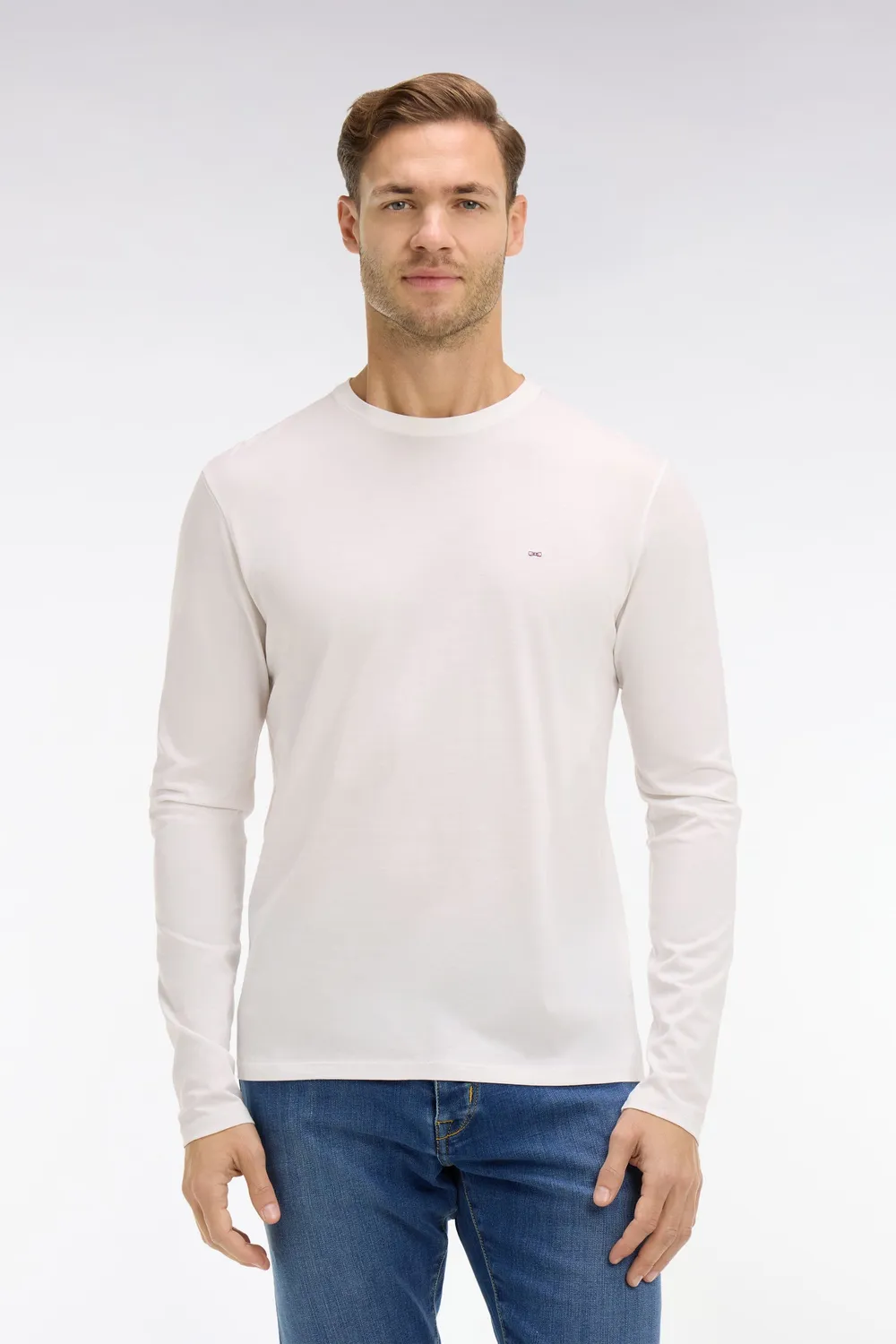 Eden Park t-shirt blanc manches longues coton pima