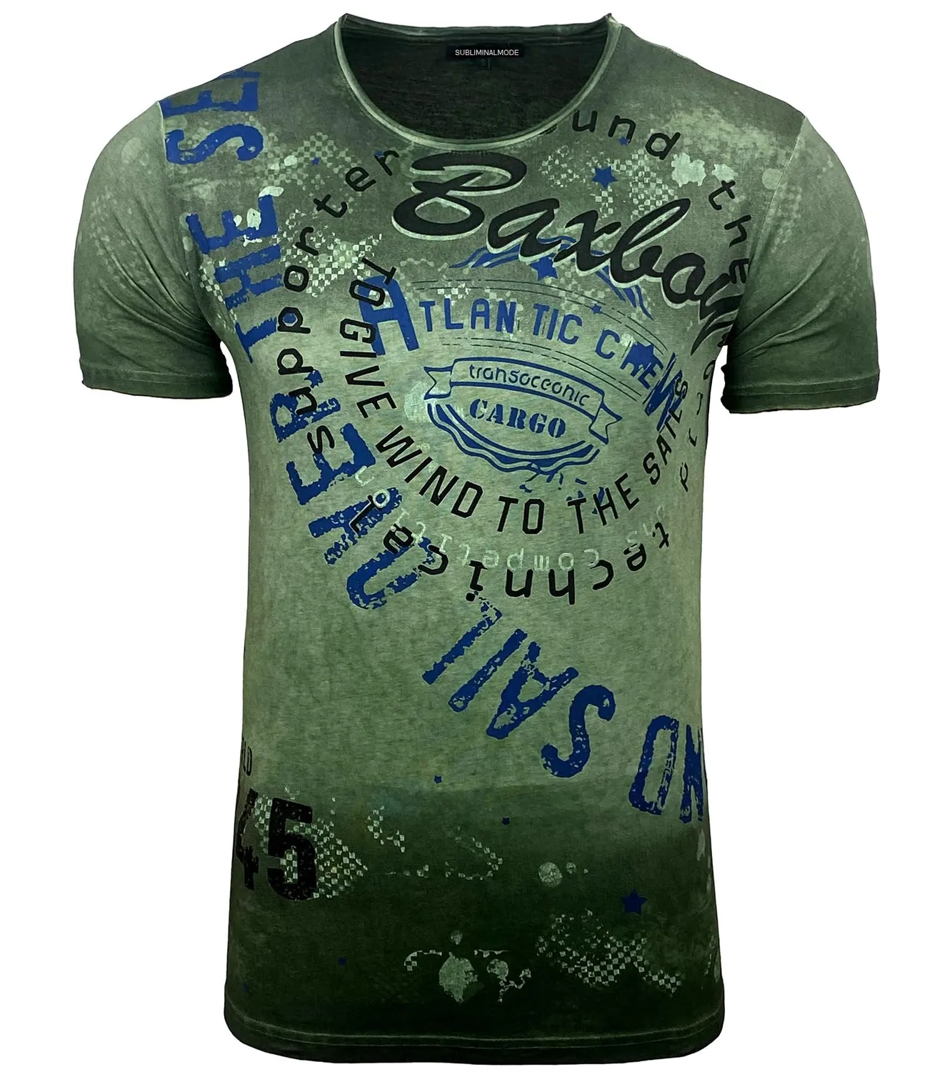 Subliminal Mode BX106 t-shirt col rond beige S délavé