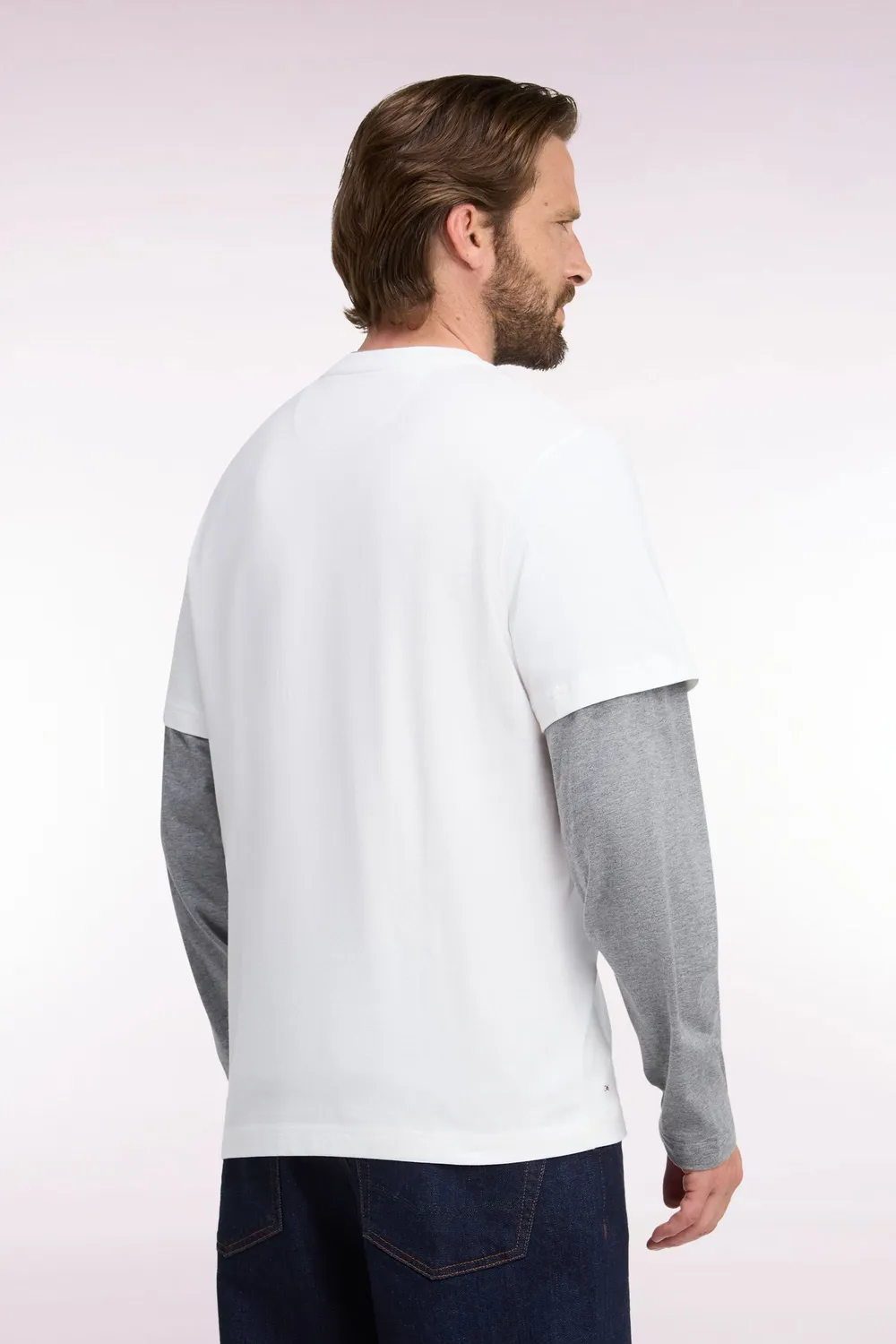 Eden Park College t-shirt manches longues écru coton
