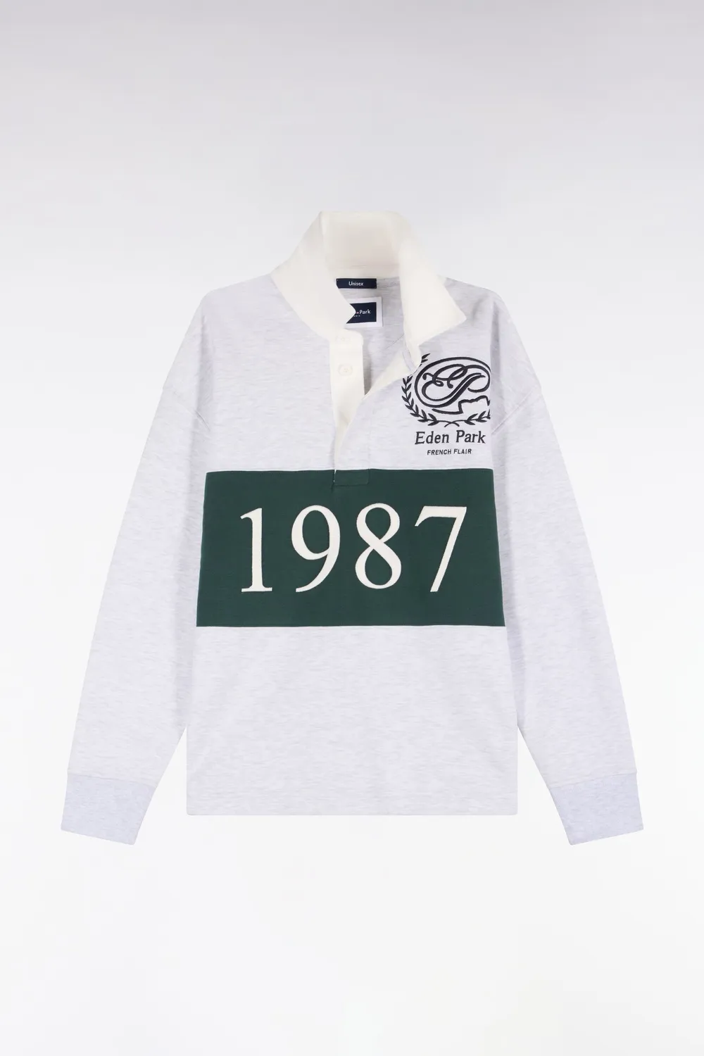 Eden Park Rugby Heritage sweatshirt gris chiné unisexe
