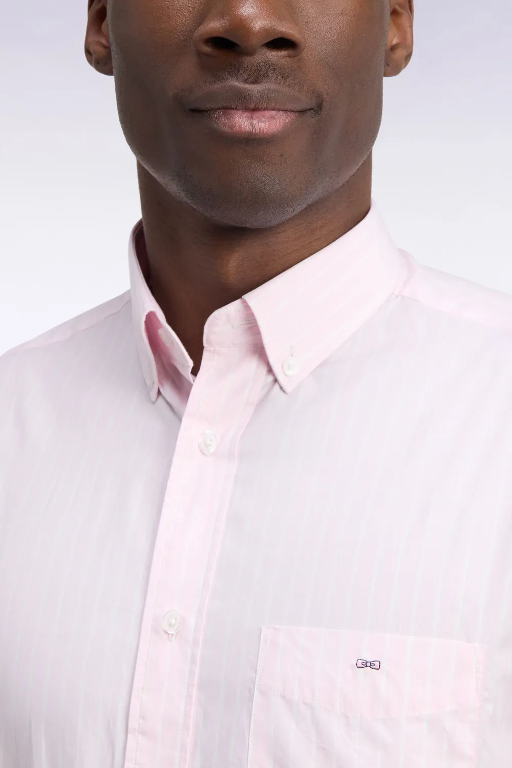 Eden Park Legend chemise homme blanche rayures roses coton