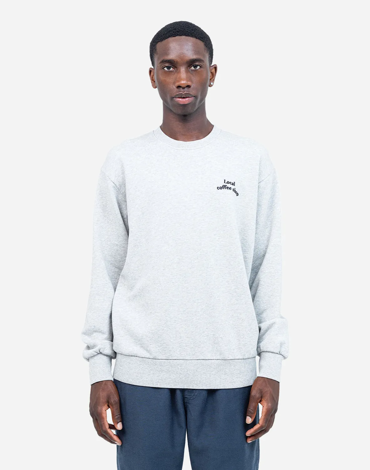 OLOW Coffee Glory sweat gris chiné coton bio