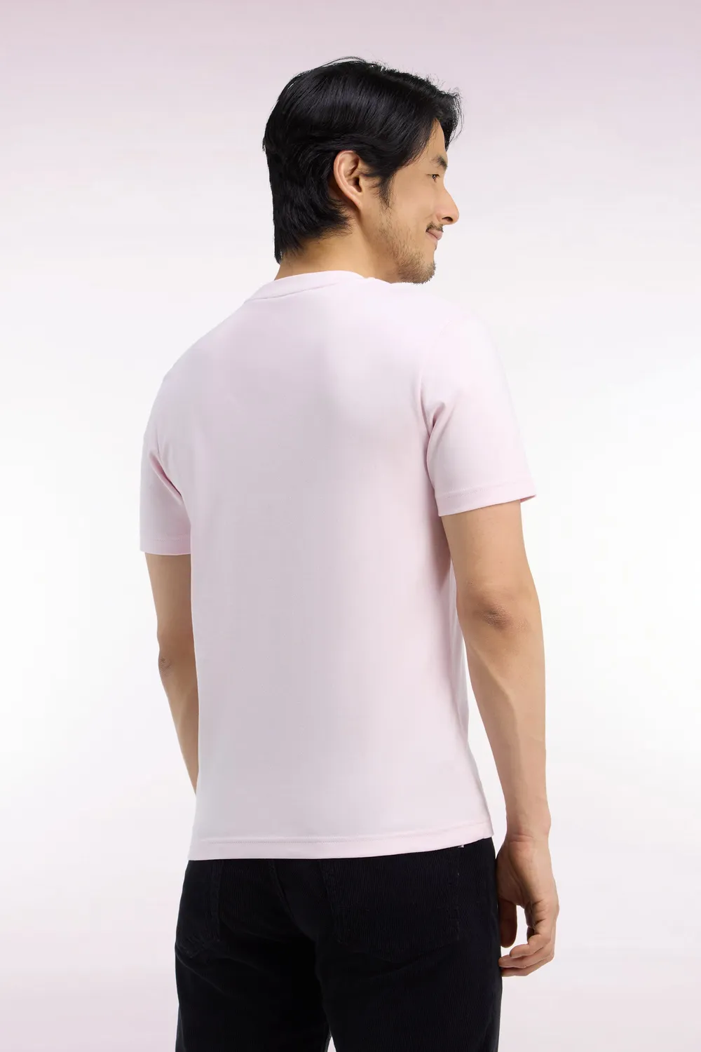 Eden Park t-shirt manches courtes rose coton coupe droite
