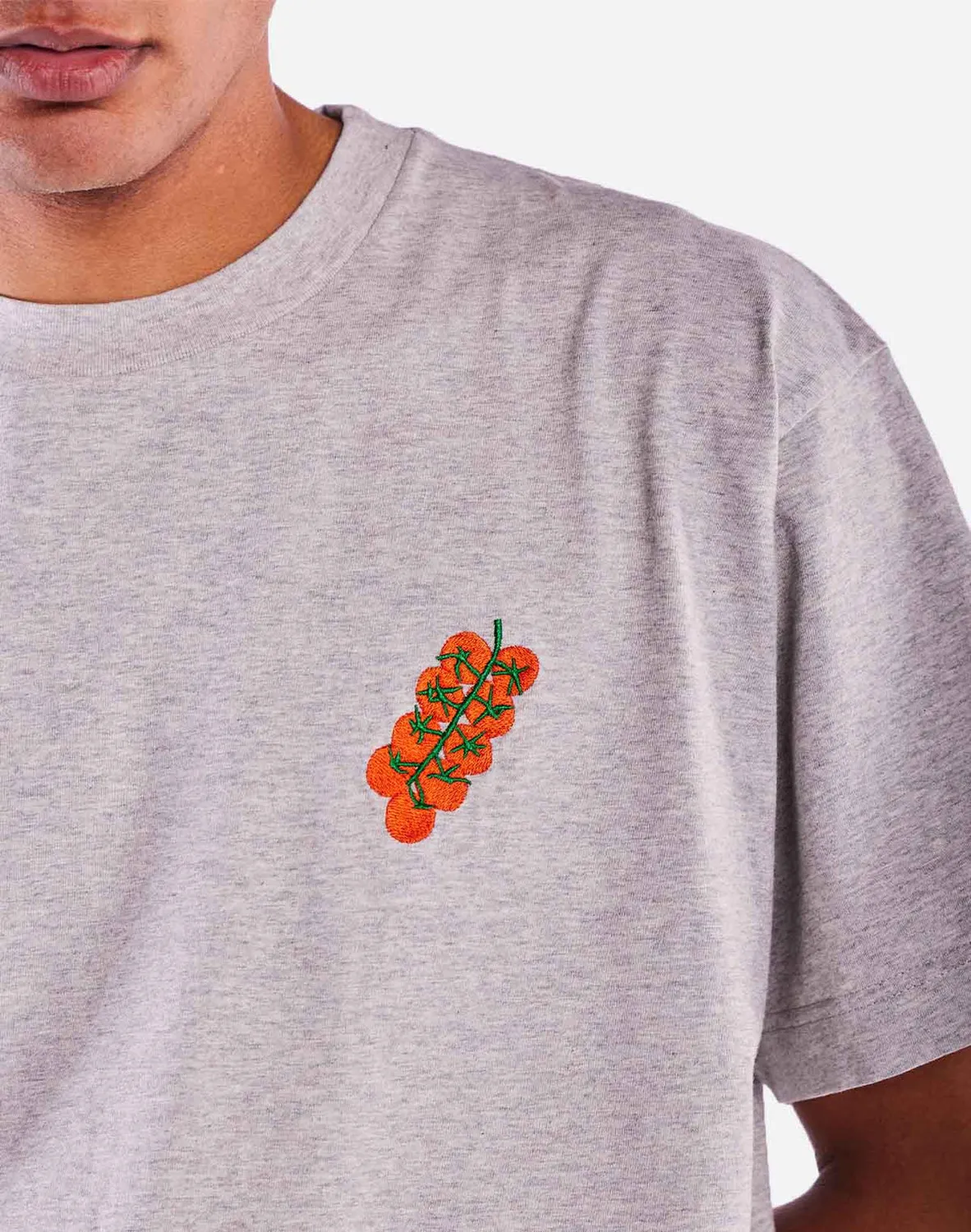 OLOW Tasty Tomatoes t-shirt gris chiné loose