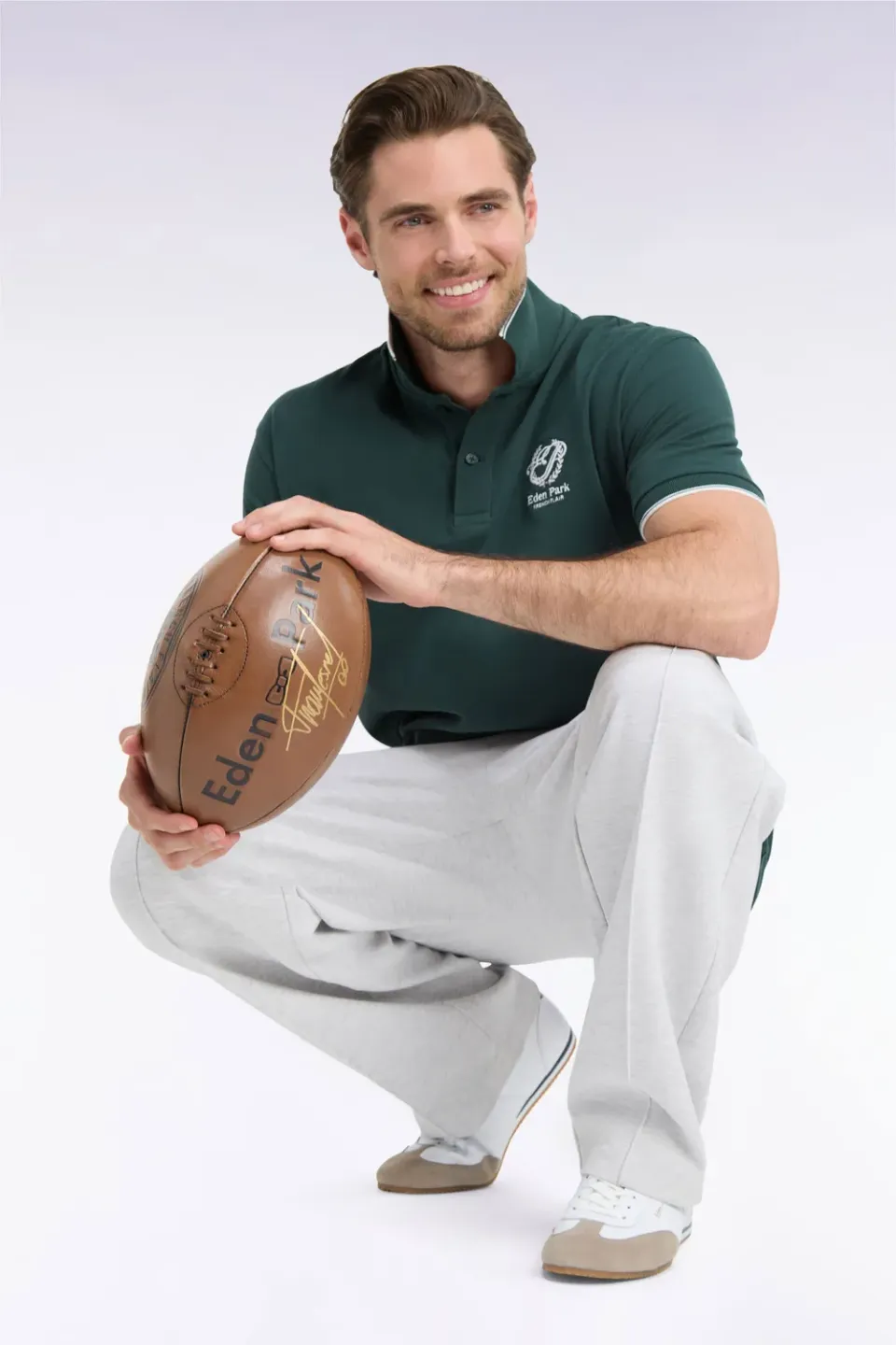 Eden Park Heritage polo coton vert écusson homme droit