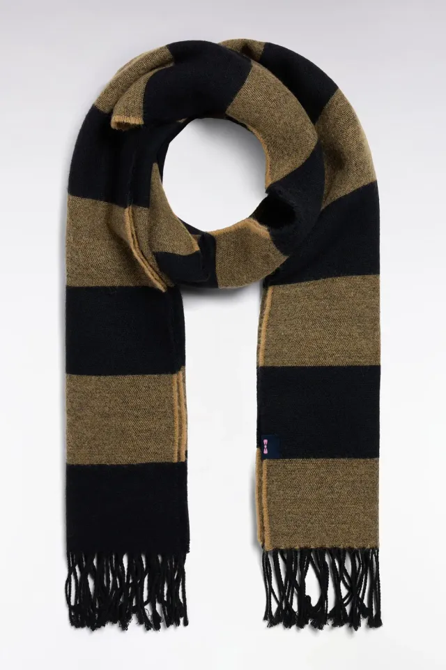 Eden Park écharpe duveteuse marine beige
