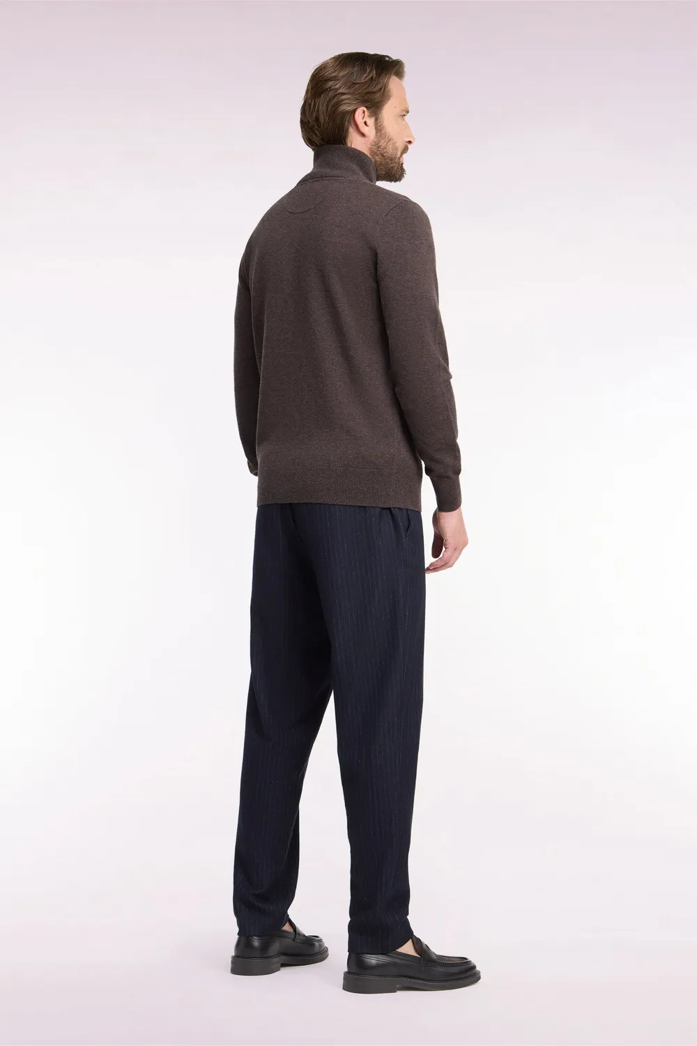 Eden Park Club pantalon flanelle rayée marine Modern