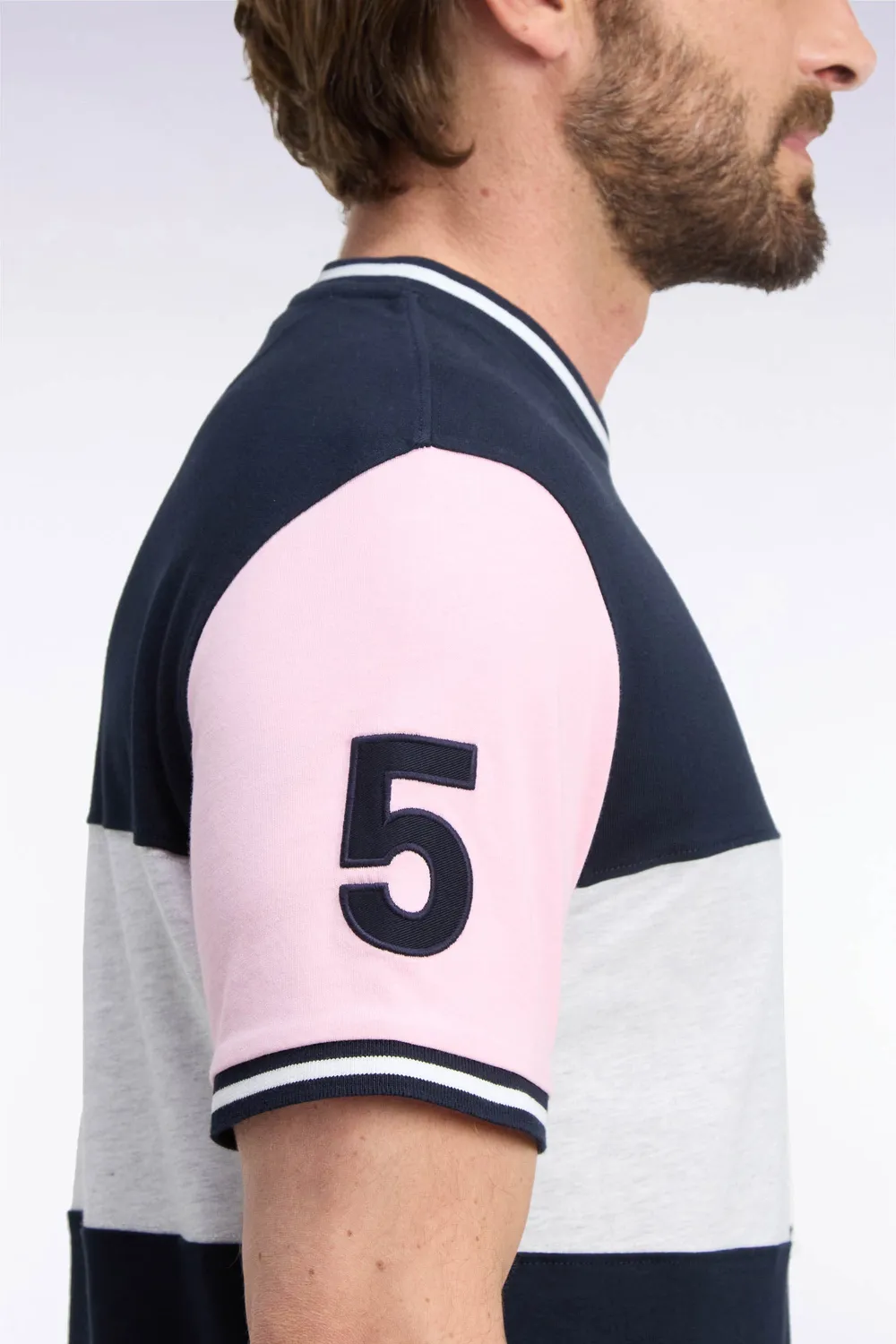 Eden Park t-shirt coton marine contrasté coupe droite