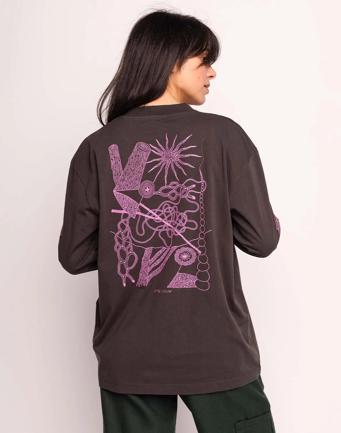 OLOW Interconnexion t-shirt manches longues noir coton