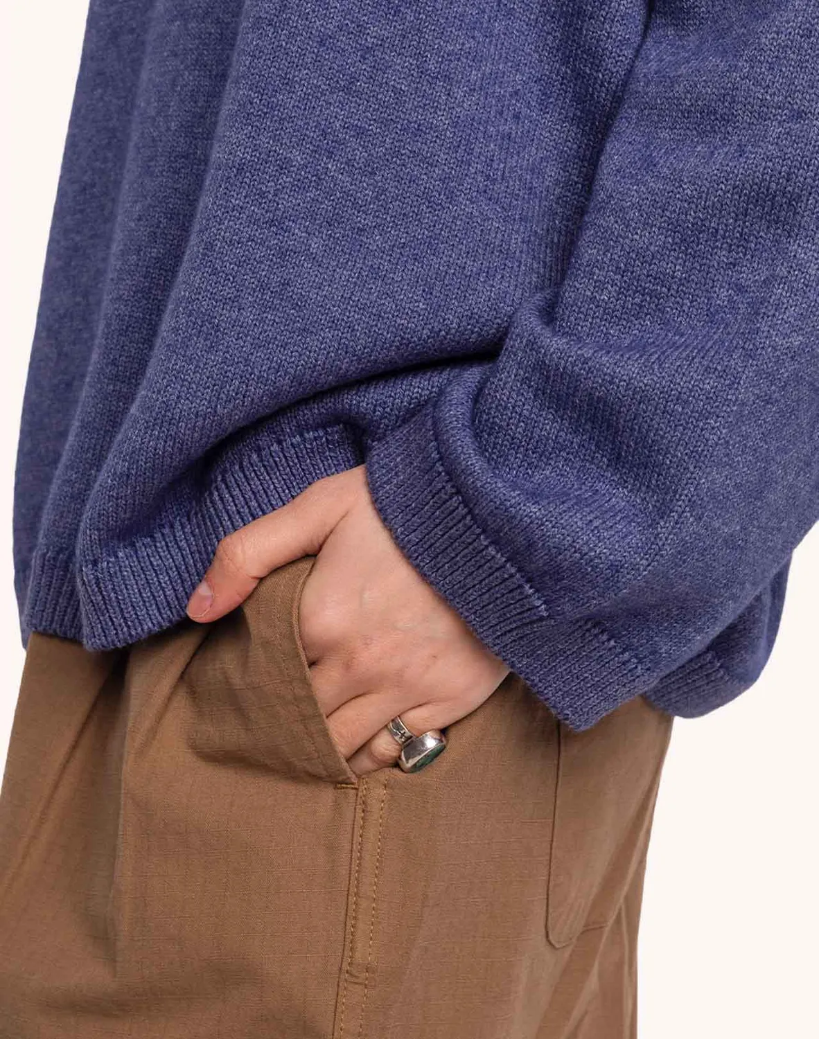 OLOW Imeji pull bleu chiné mérinos