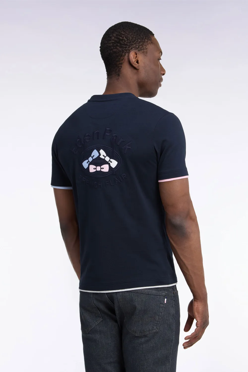 Eden Park t-shirt manches courtes marine coton homme coupe droite