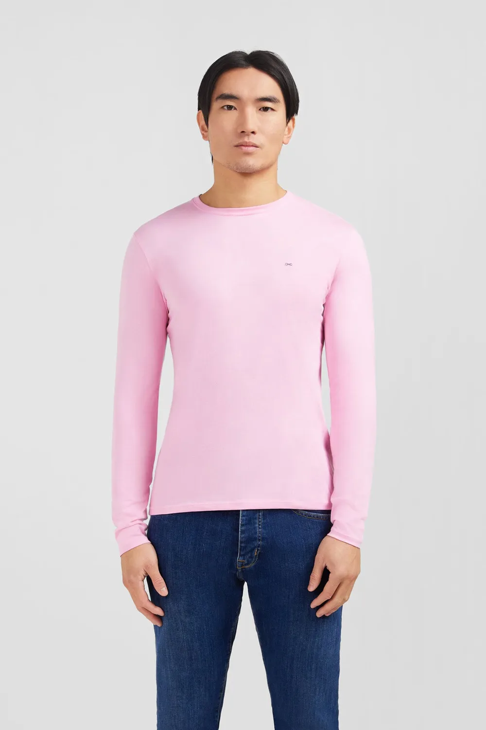 Eden Park t-shirt rose manches longues coton Pima homme