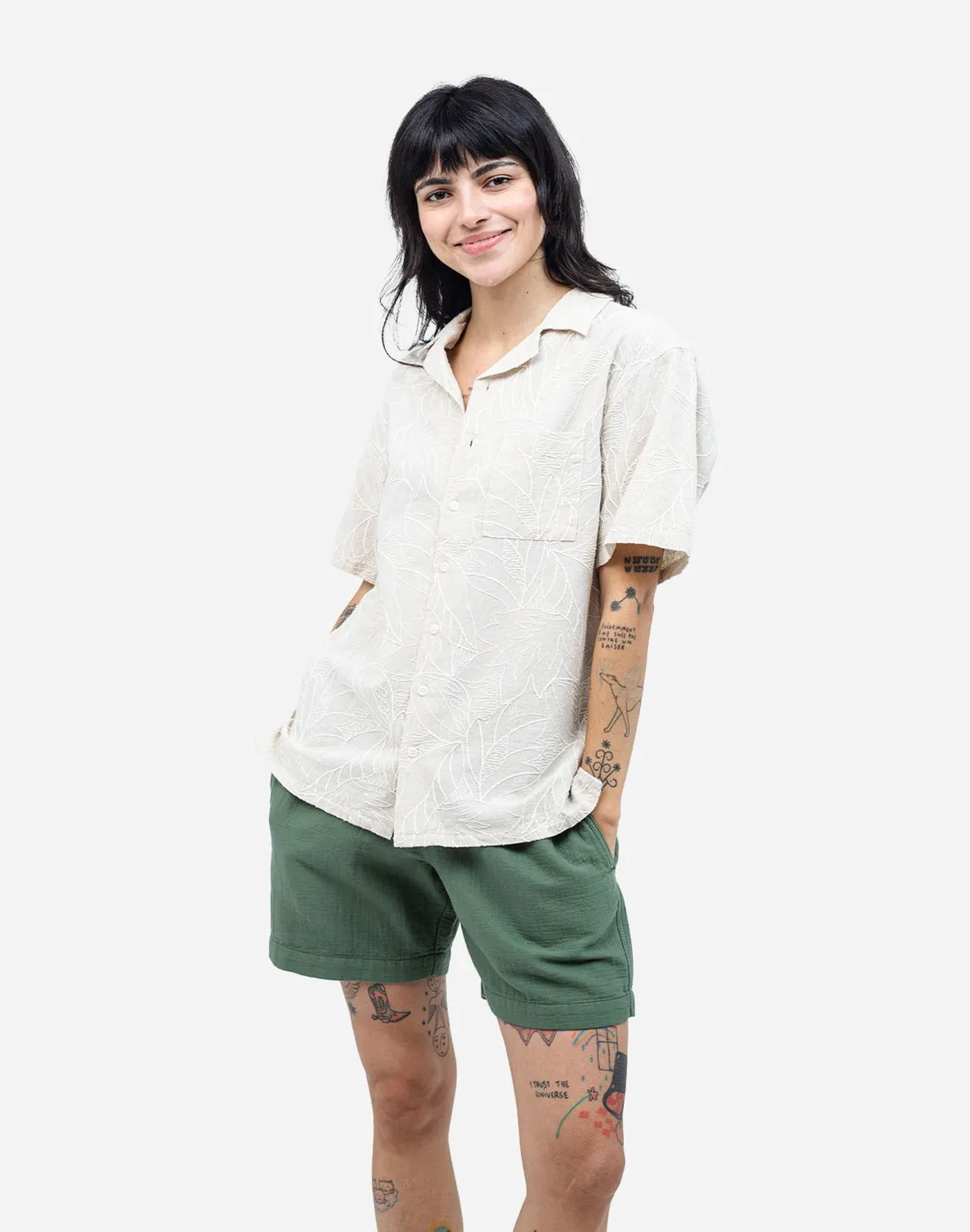 OLOW Aloha Welli chemisette écrue broderie végétale
