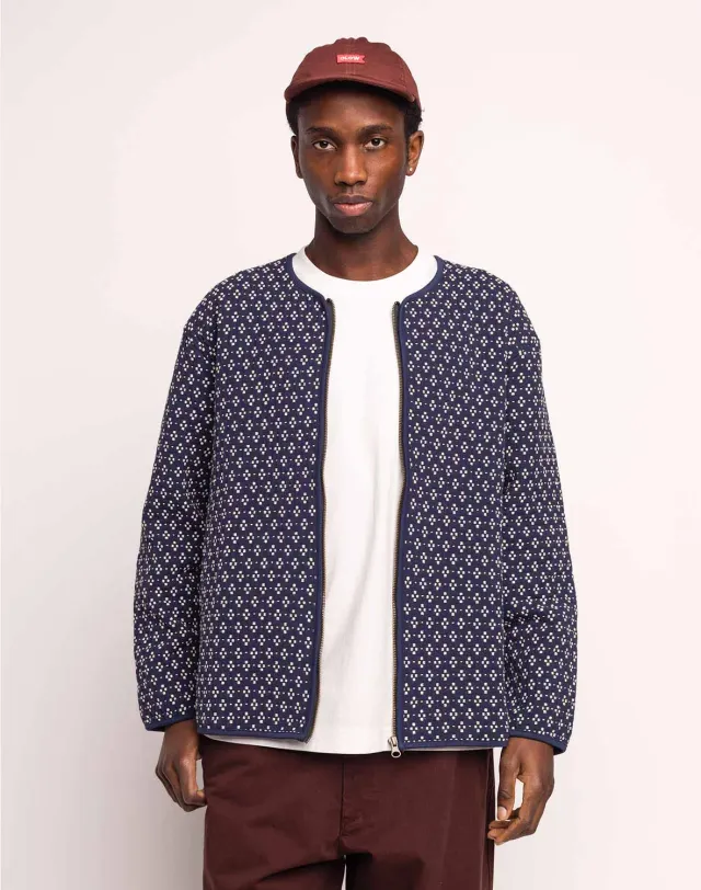 OLOW Yama Bleu Marine veste jacquard recyclé
