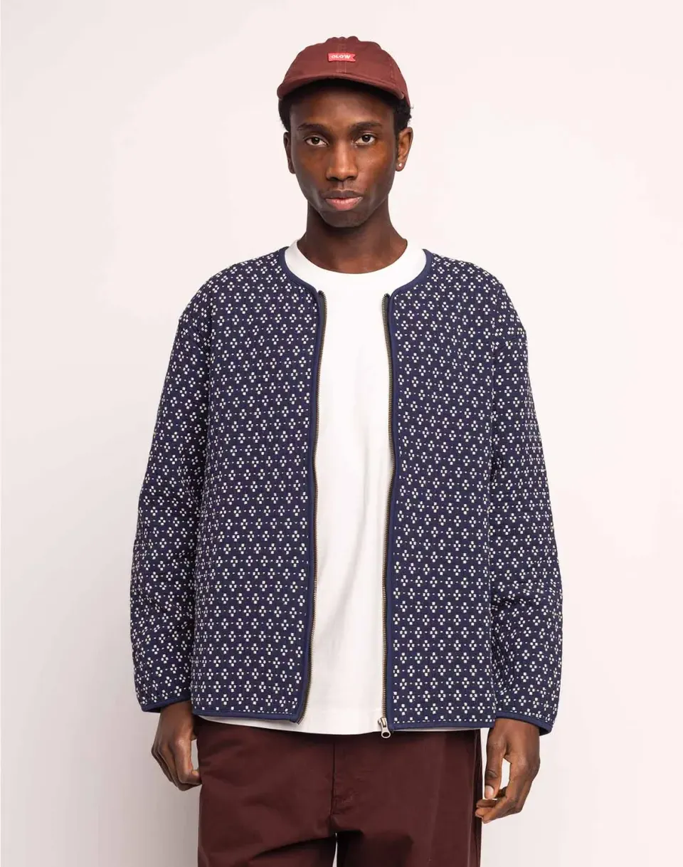 OLOW Yama Bleu Marine veste jacquard recyclé