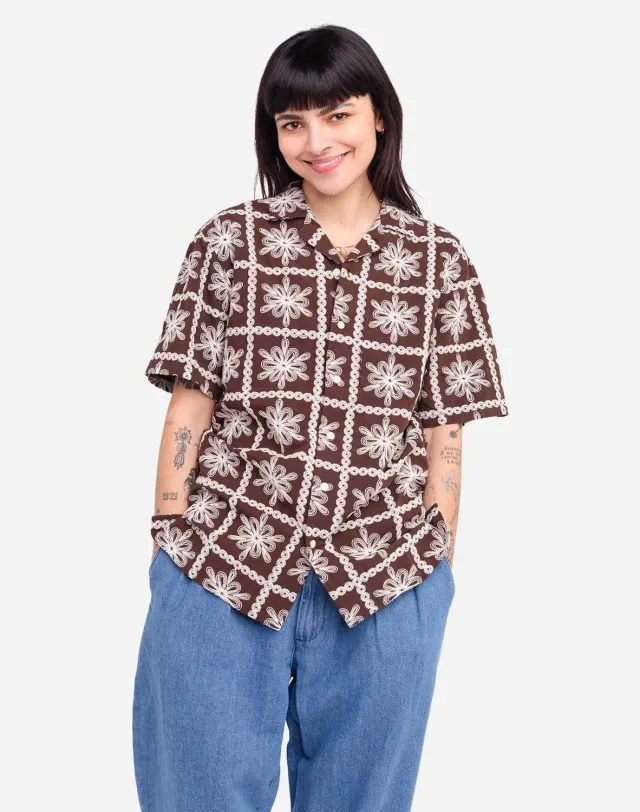 OLOW Aloha Khaju chemisette marron brodée