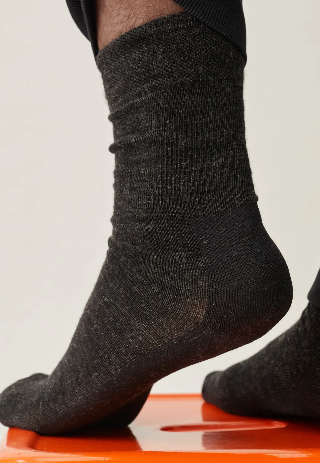 Loom chaussettes en laine chaussettes gris anthracite chaudes