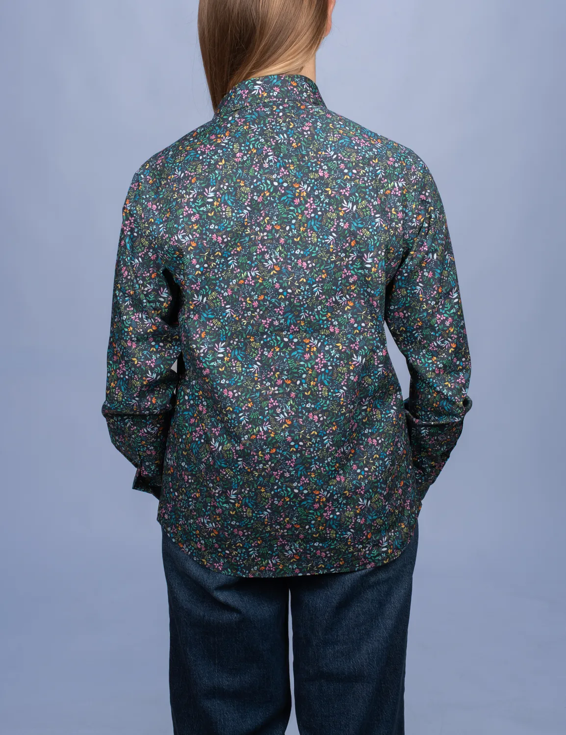 La Chemise Française Floraison chemisier femme fleurs bleues
