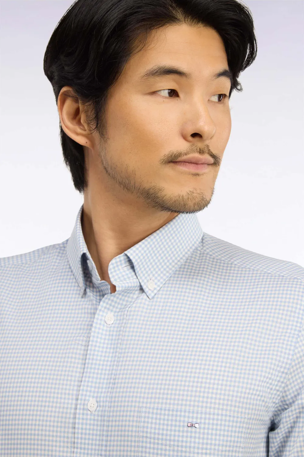 Eden Park Legend chemise homme bleu ciel carreaux Vichy
