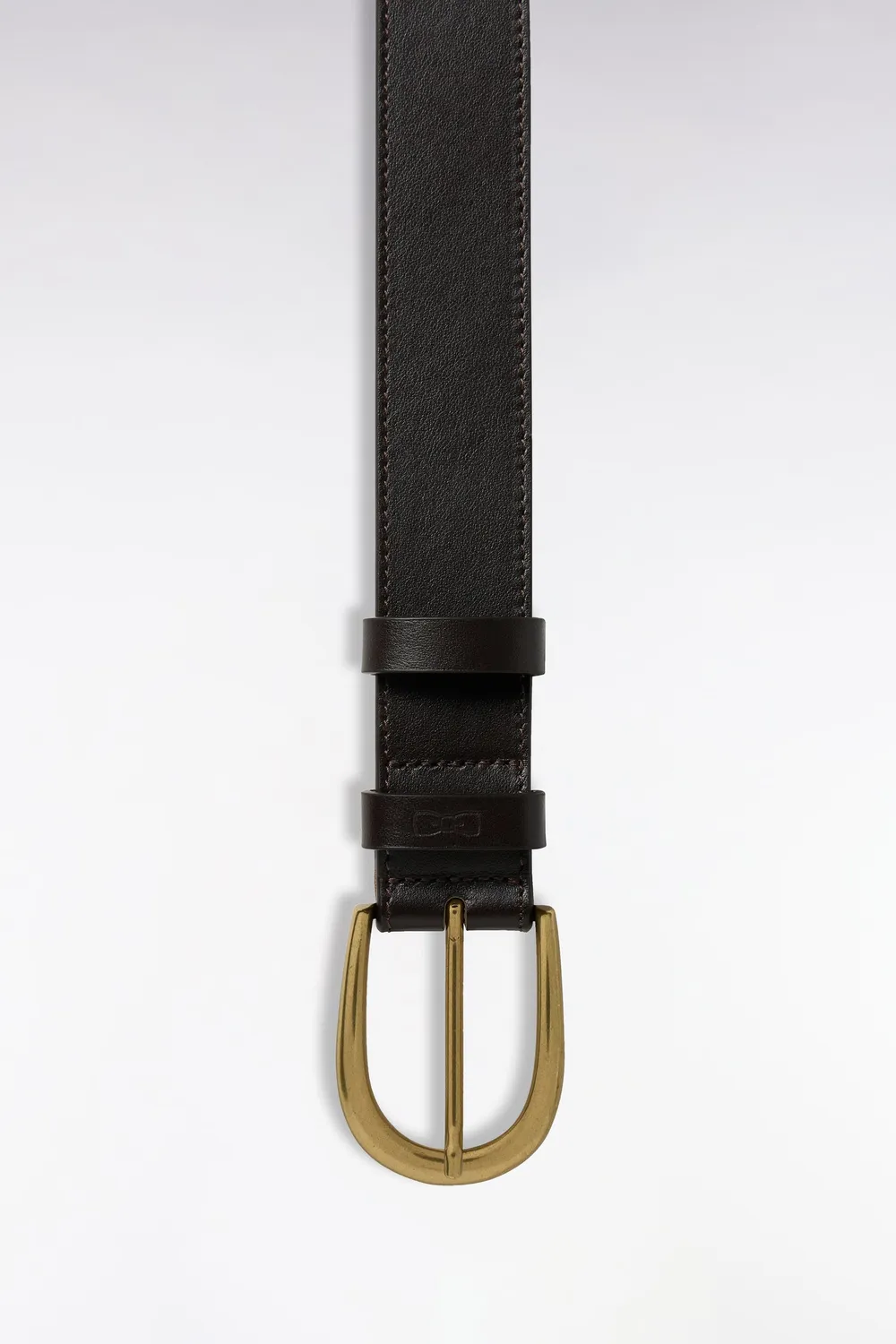Eden Park Club Classique ceinture cuir marron lisse