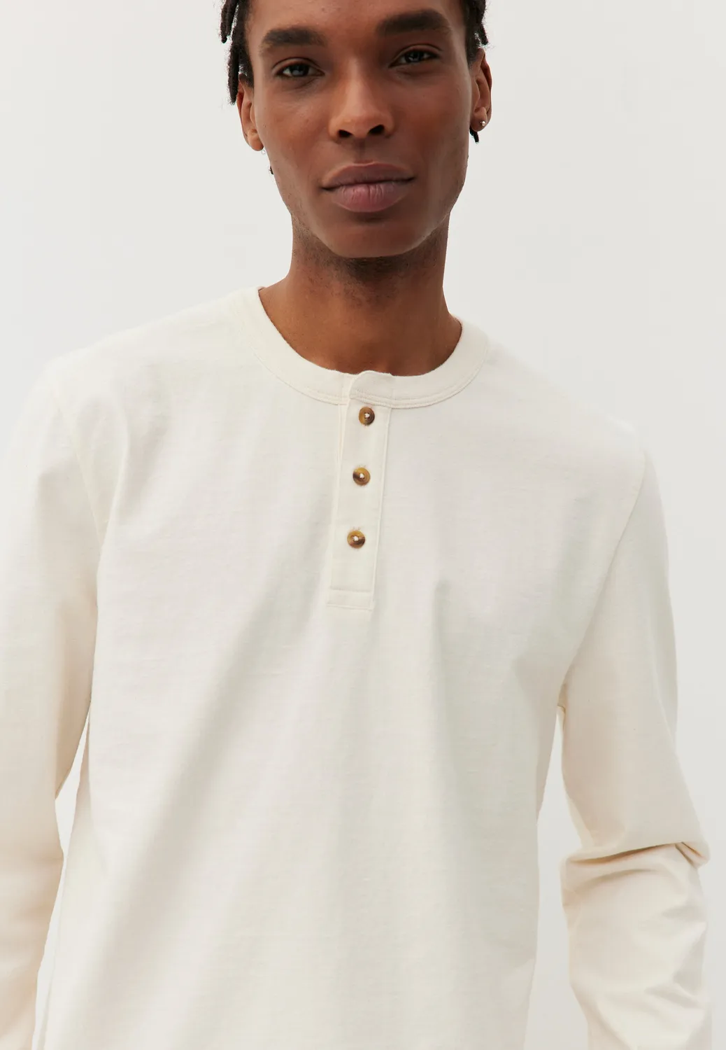 Loom Le Henley t-shirt manches longues bleu marine