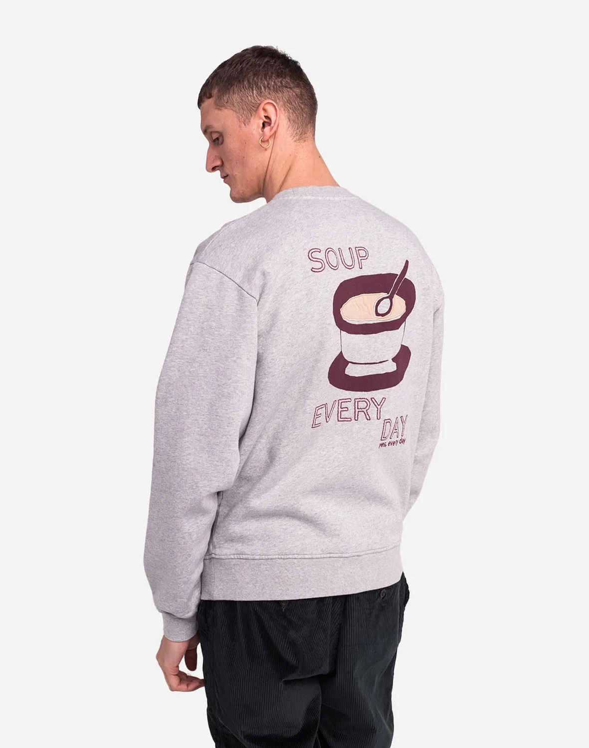 Olow Good Soup sweat gris chiné coton bio