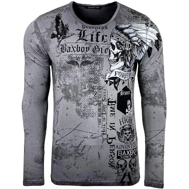 Subliminal Mode BX708 t-shirt homme col rond coton délavé