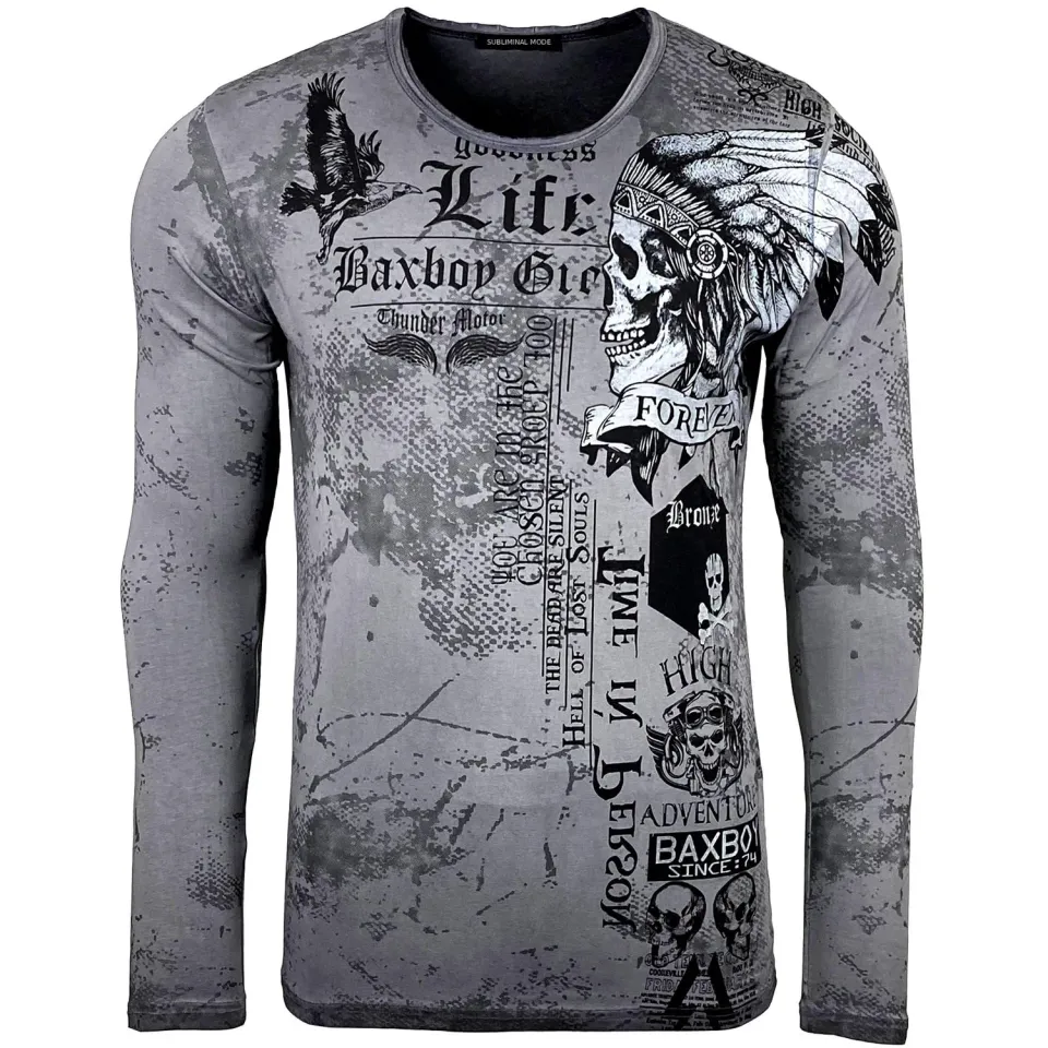 Subliminal Mode BX708 t-shirt homme col rond coton délavé