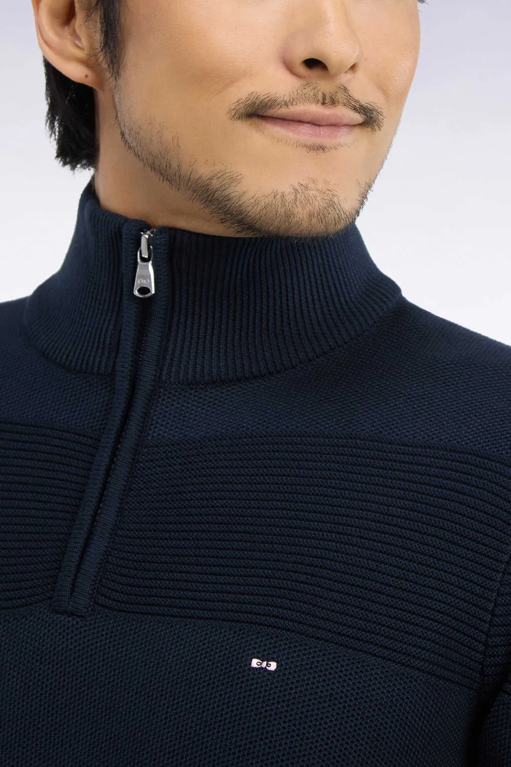 Eden Park Tricolore pull camionneur marine rayé maille regular