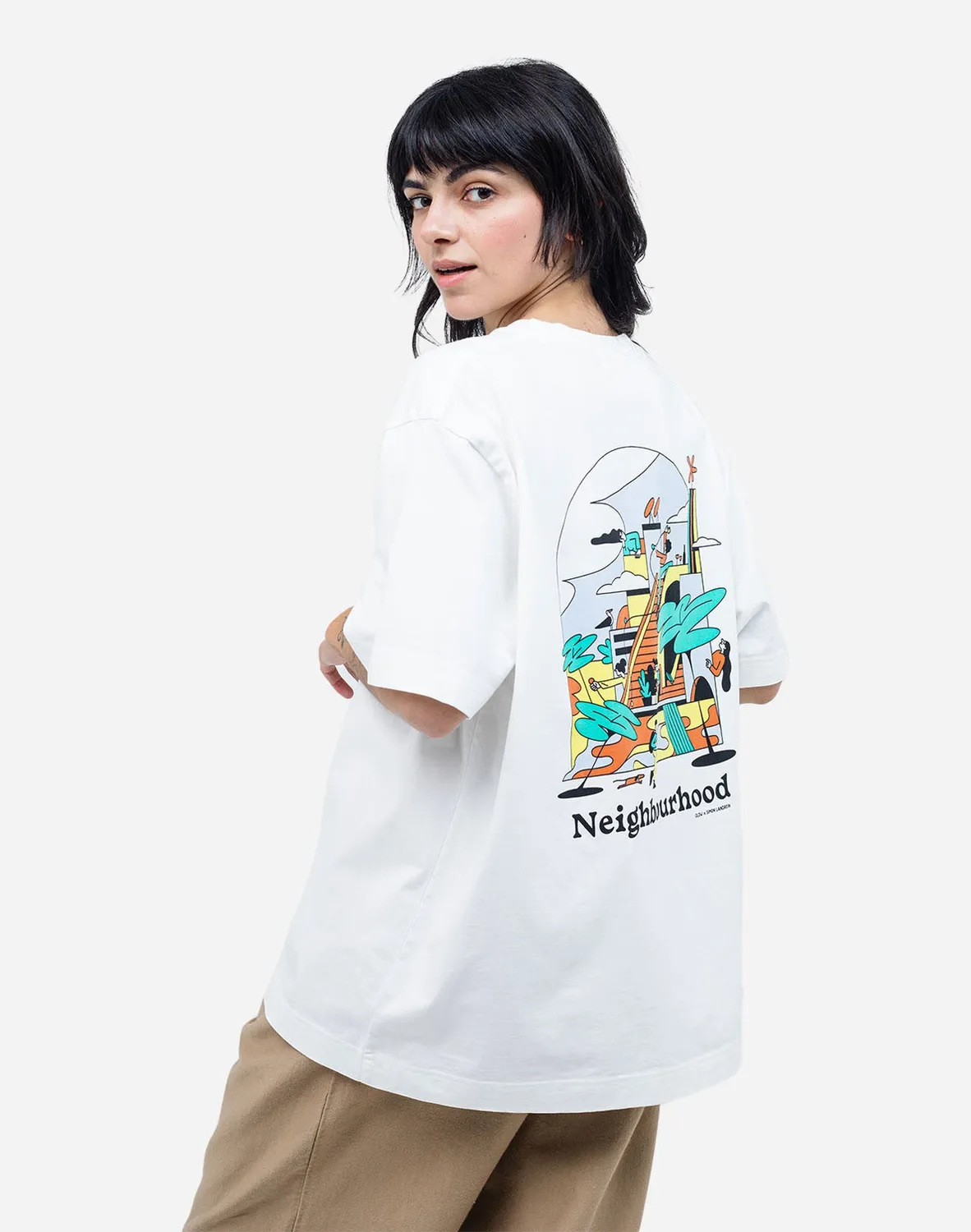 Olow Neighbourhood t-shirt écru ample coton bio