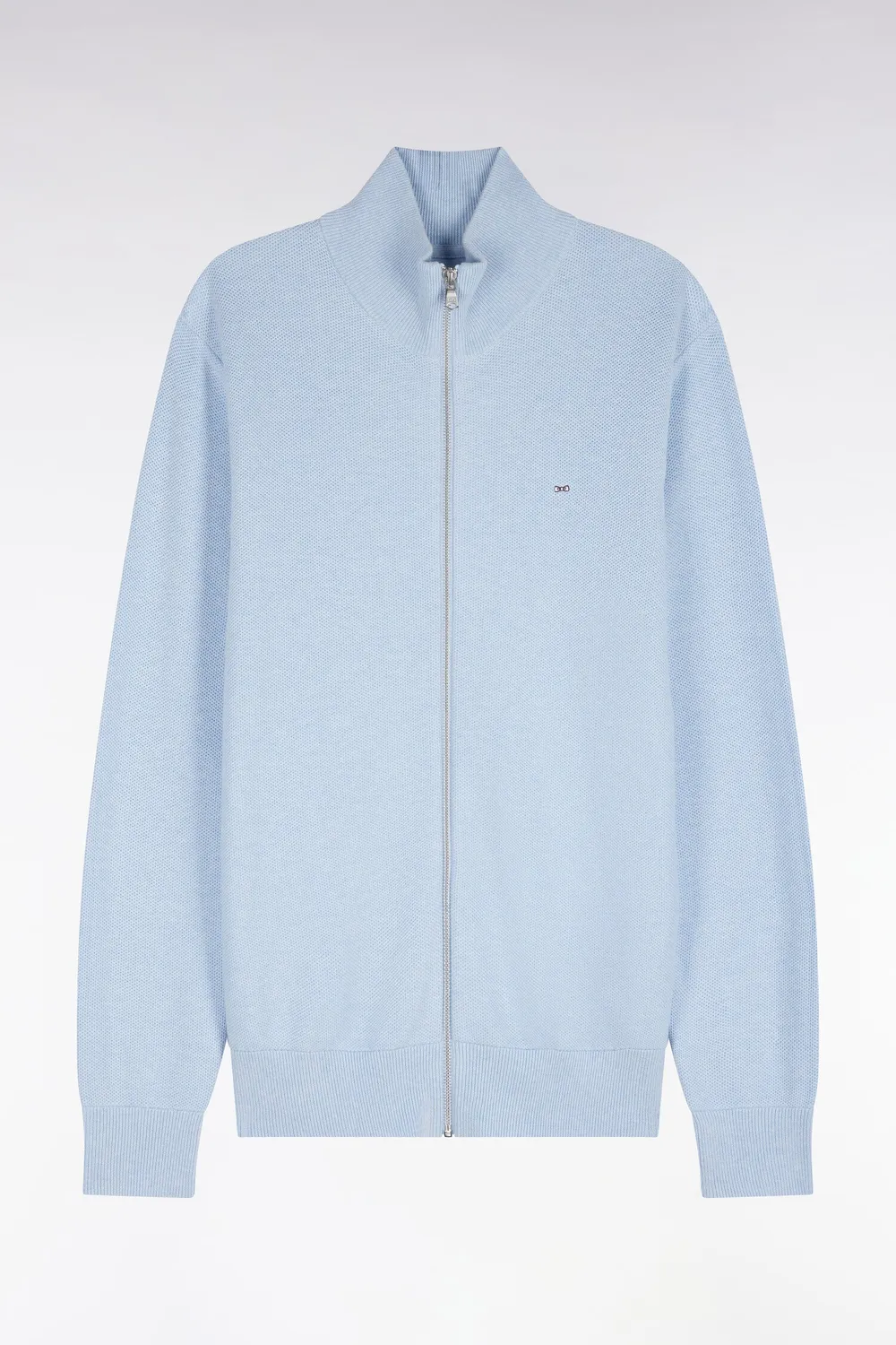 Eden Park cardigan zippé coton bleu ciel droit