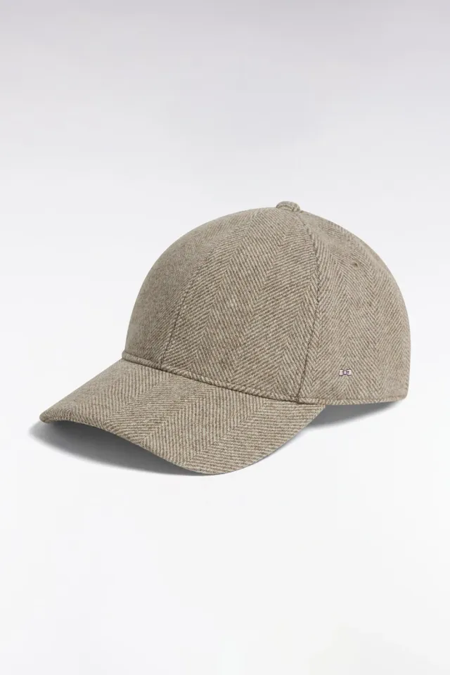 Eden Park casquette chevrons beige laine réglable