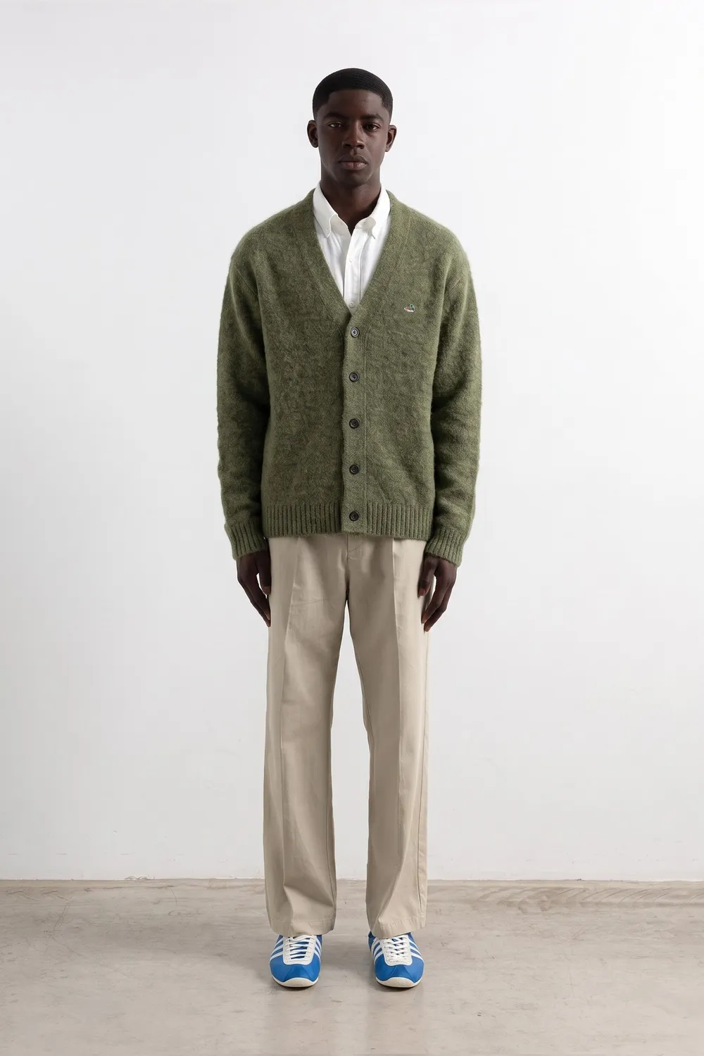 Edmmond Studios Duck cardigan kaki laine alpaga