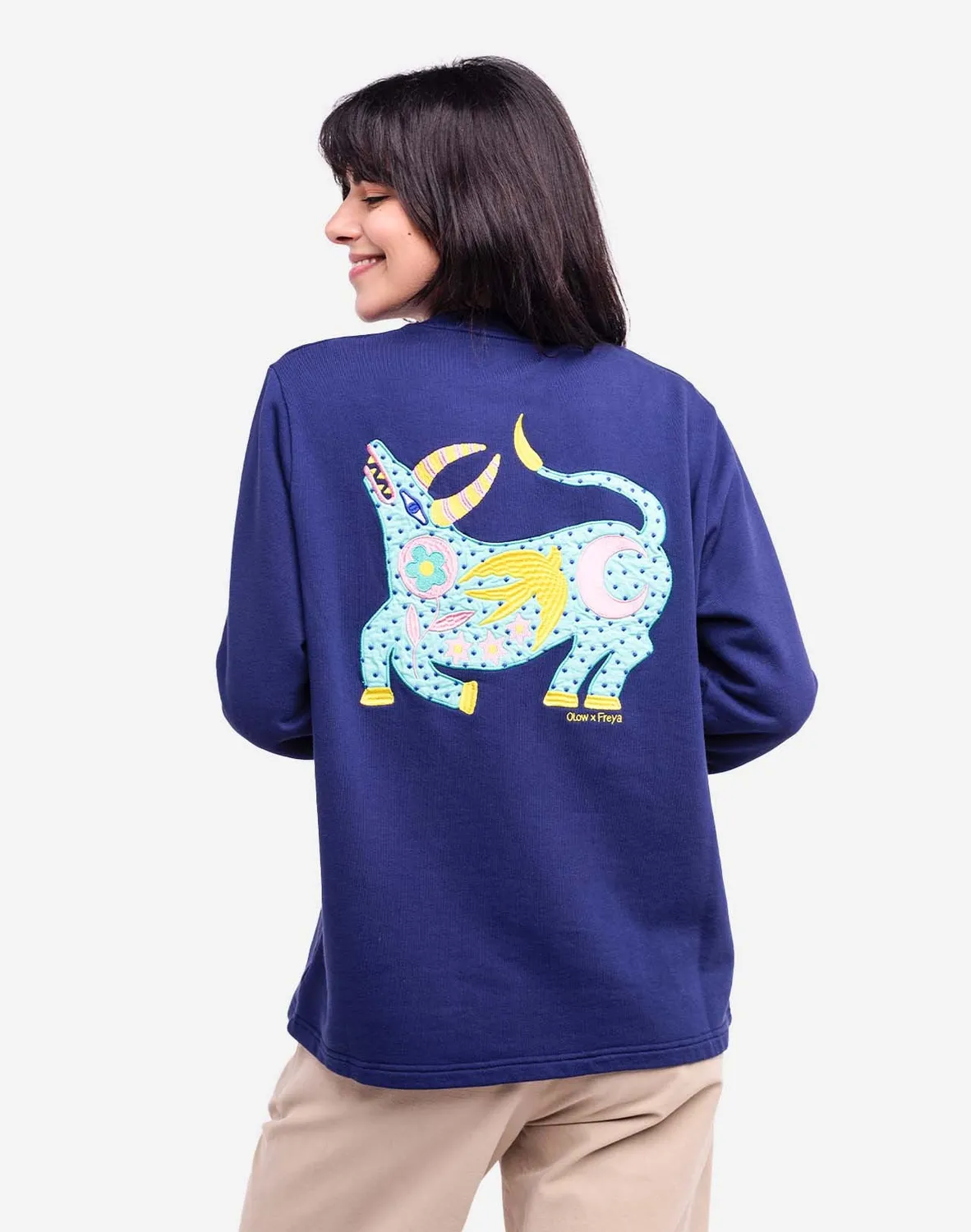 OLOW Zebu Glory sweat coton bio bleu outremer