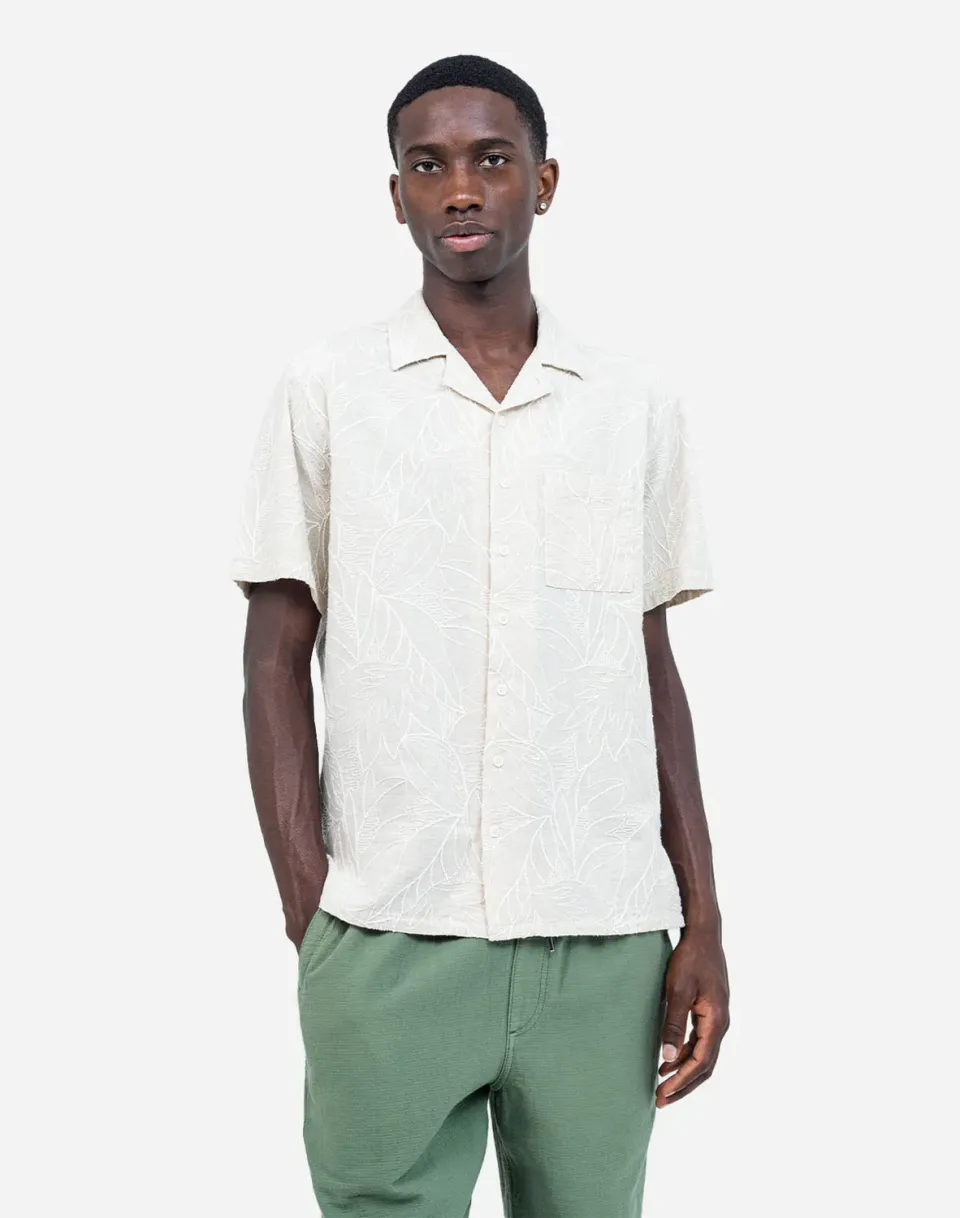 OLOW Aloha Welli chemise homme écru brodée