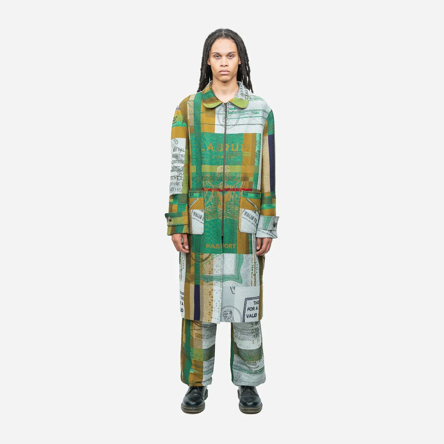 Labrum Ya-Alimamy manteau long passeport multicolore laine
