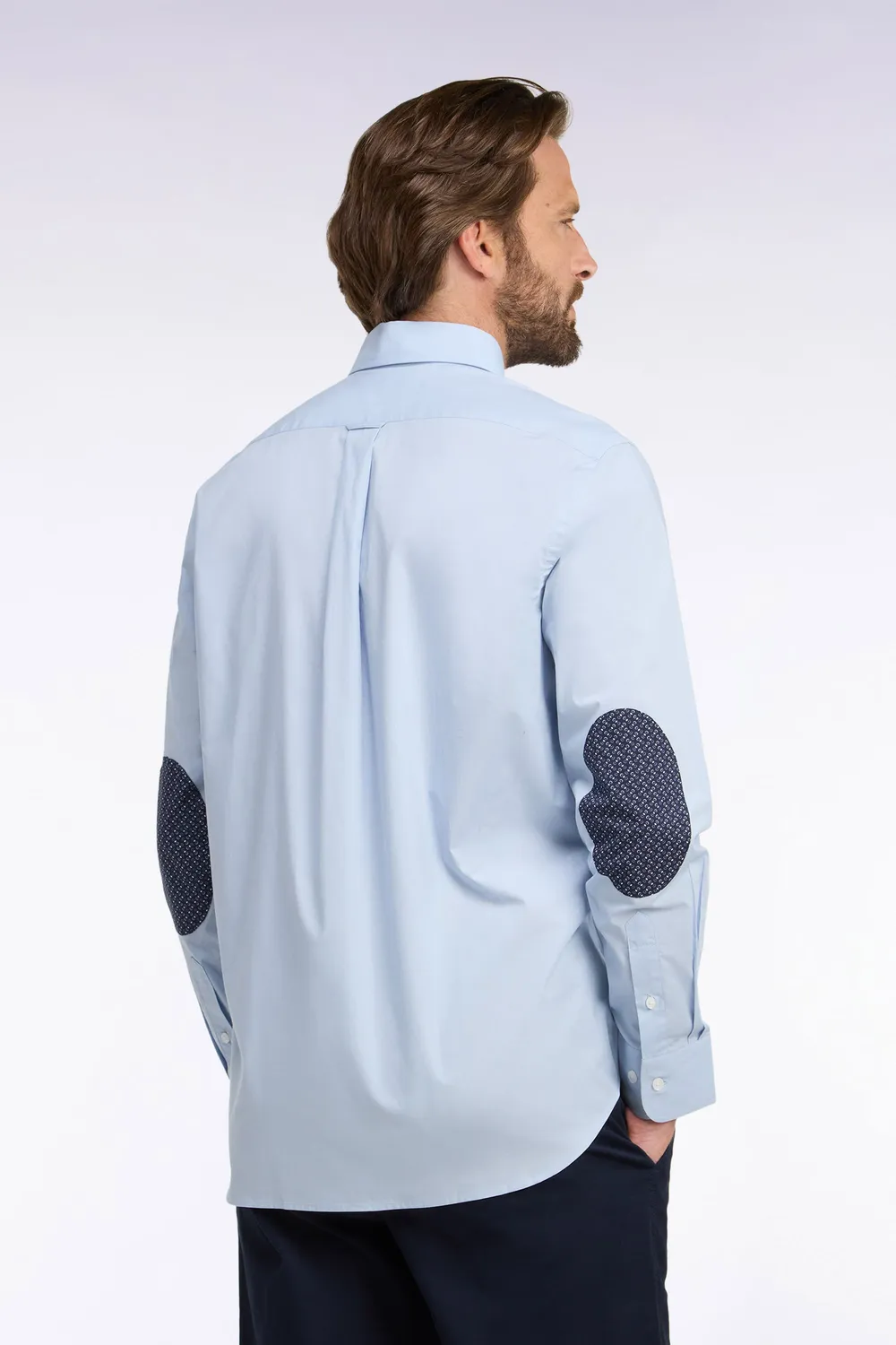 Eden Park Legend chemise homme ciel micromotifs coupe droite