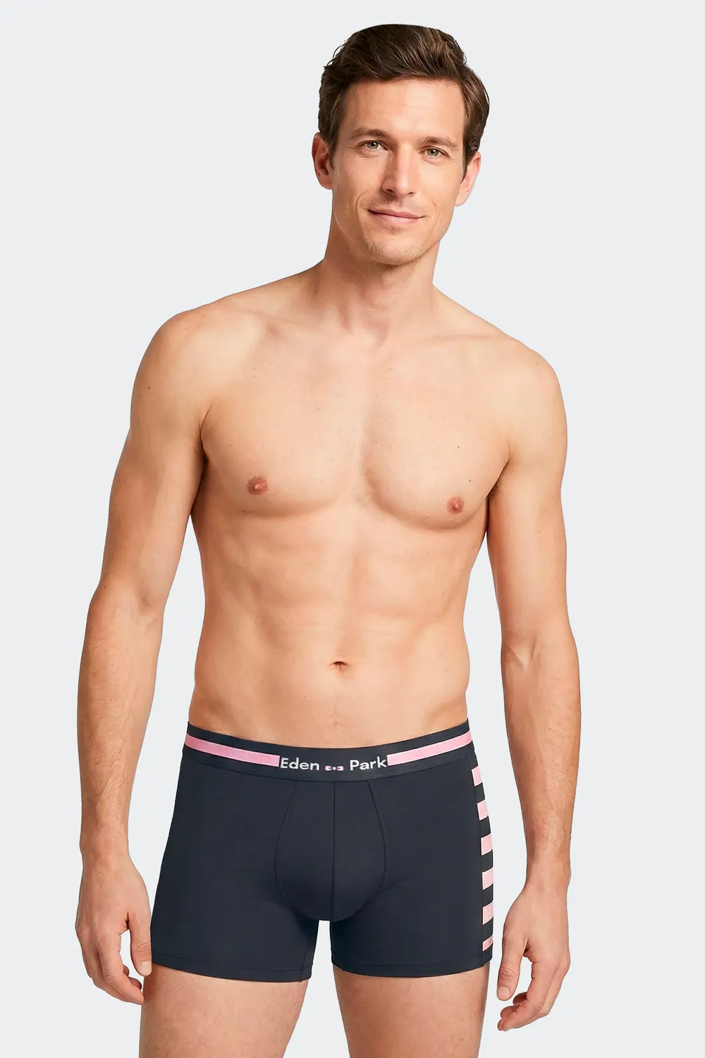 Eden Park lot 2 boxers coton stretch marine rose