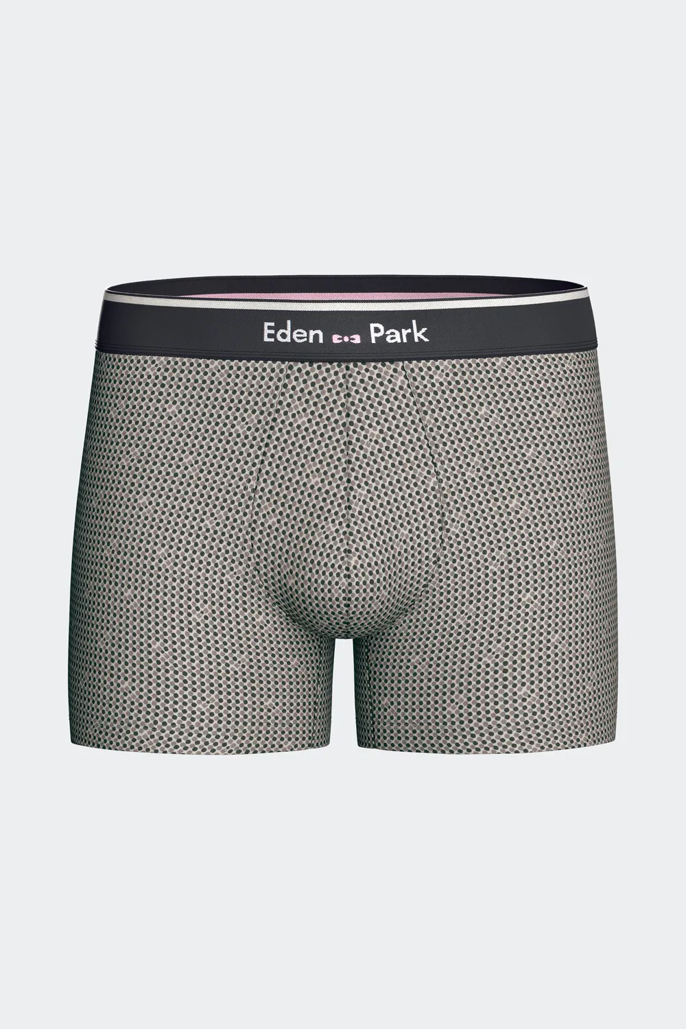 Eden Park lot 2 boxers coton stretch kaki gris graphique