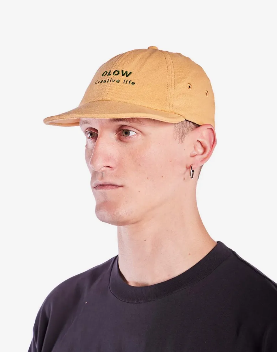 OLOW Creative Life casquette jaune ocre coton recyclé