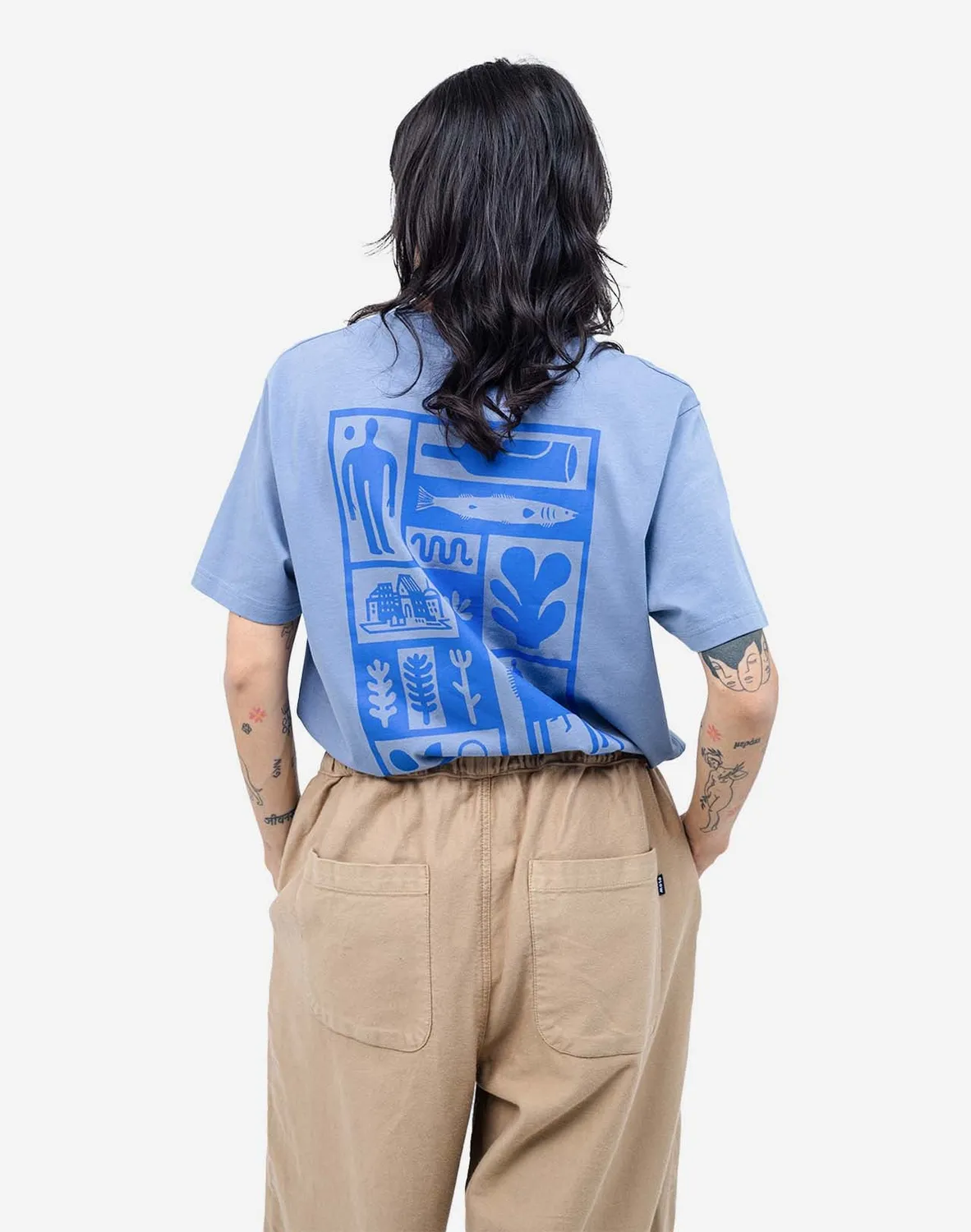 OLOW Essentials t-shirt coton bio bleu azur