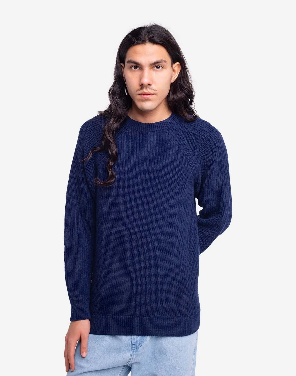 OLOW Equinoxe pull bleu indigo fibres recyclees