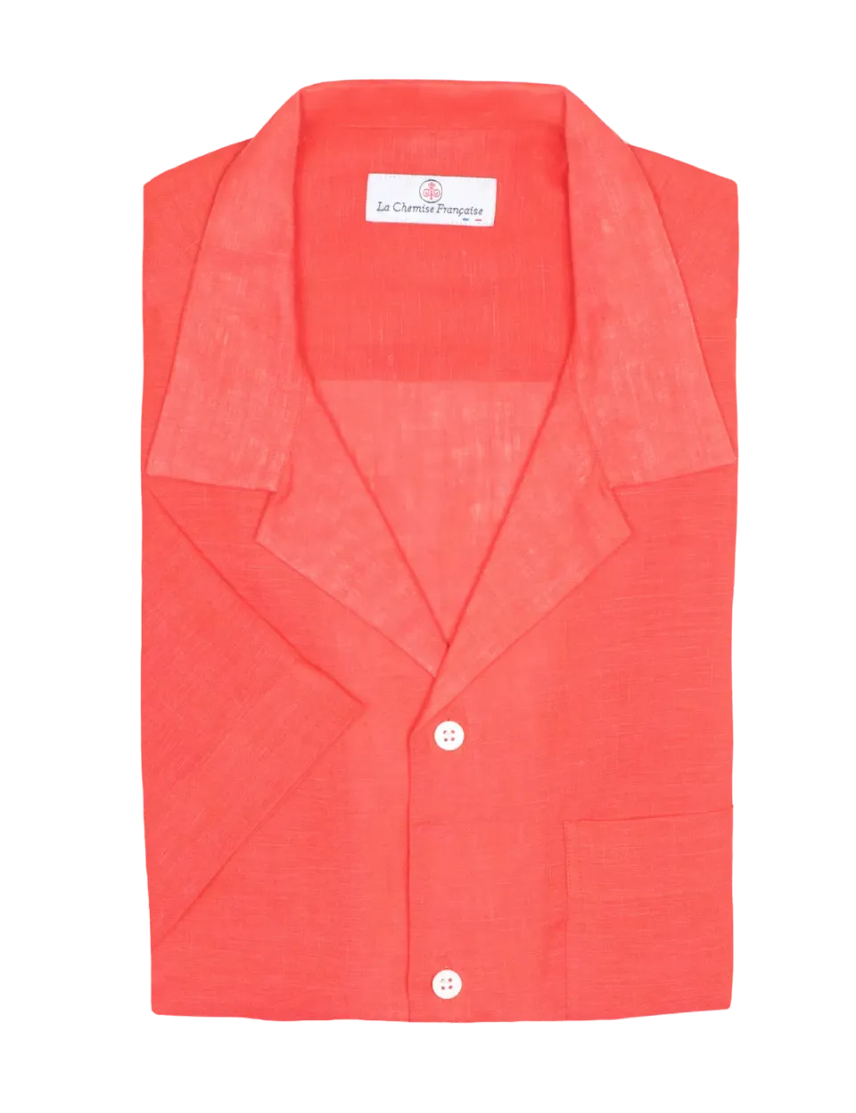 La Chemise Française Havane Rouge chemise homme lin col cubain