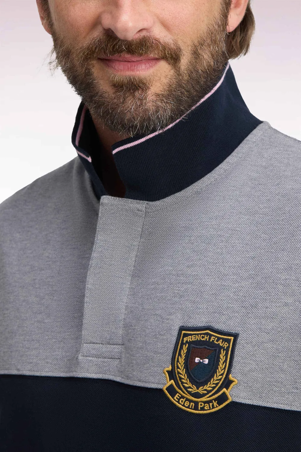Eden Park Tradi Preppy H26MAIPC0032 polo coton gris droit