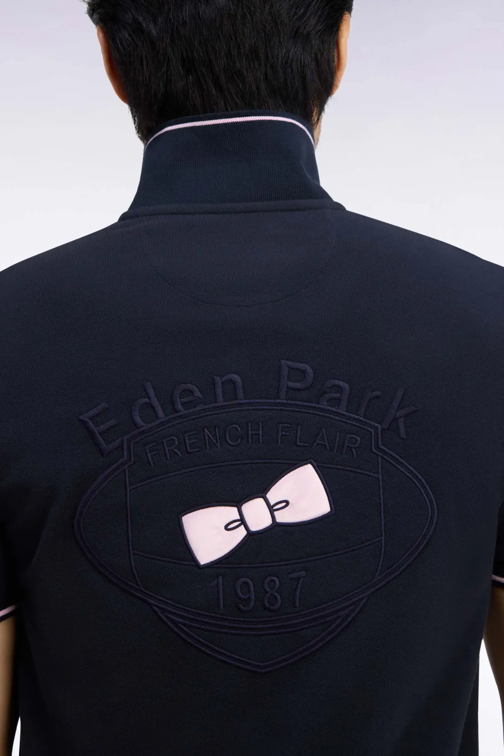 Eden Park polo piqué coton kaki marine dos brodé homme
